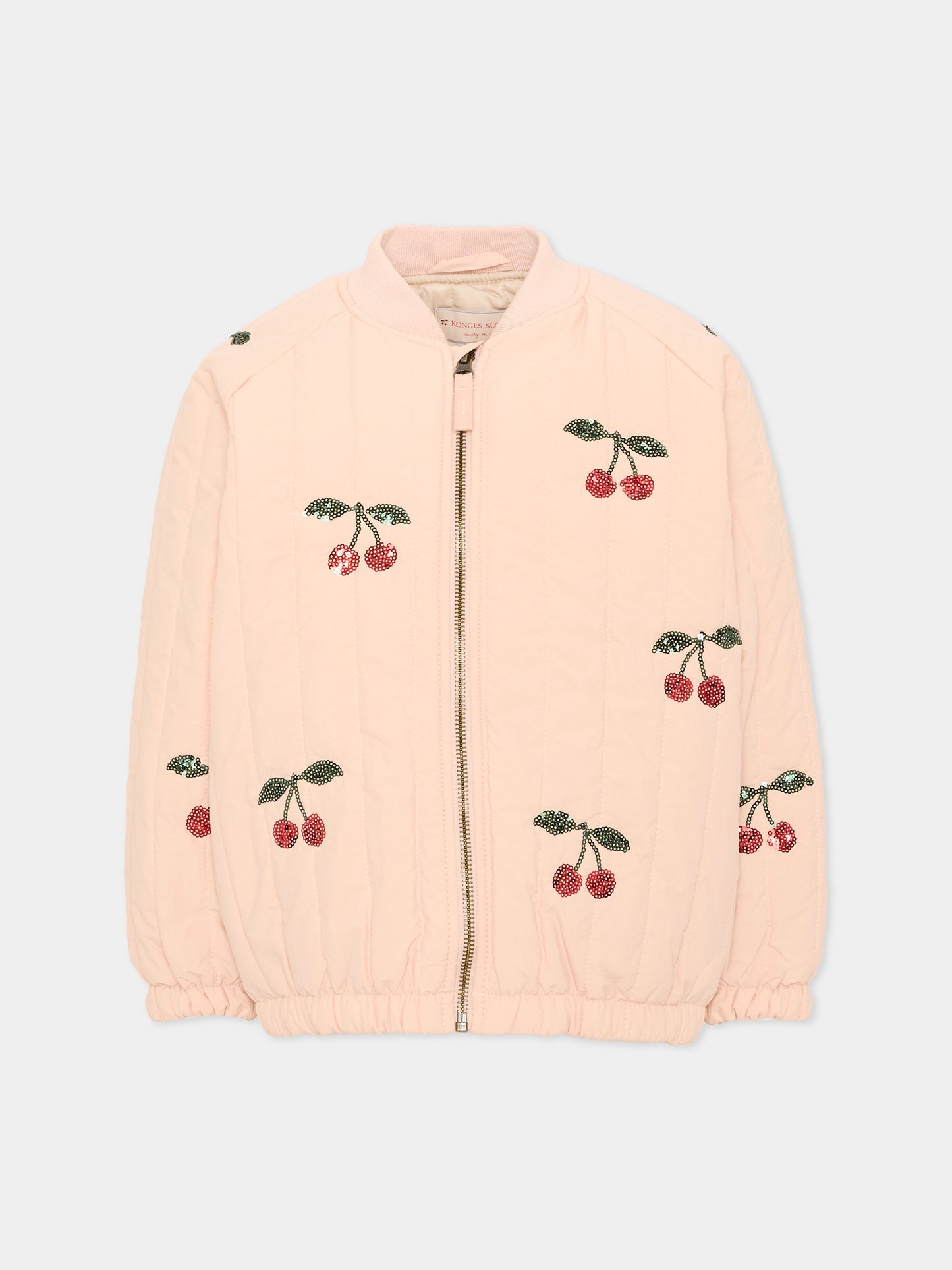 Bomber rosa per bambina con ciliegie,Konges Sløjd,KS105733 CAMEO ROSE