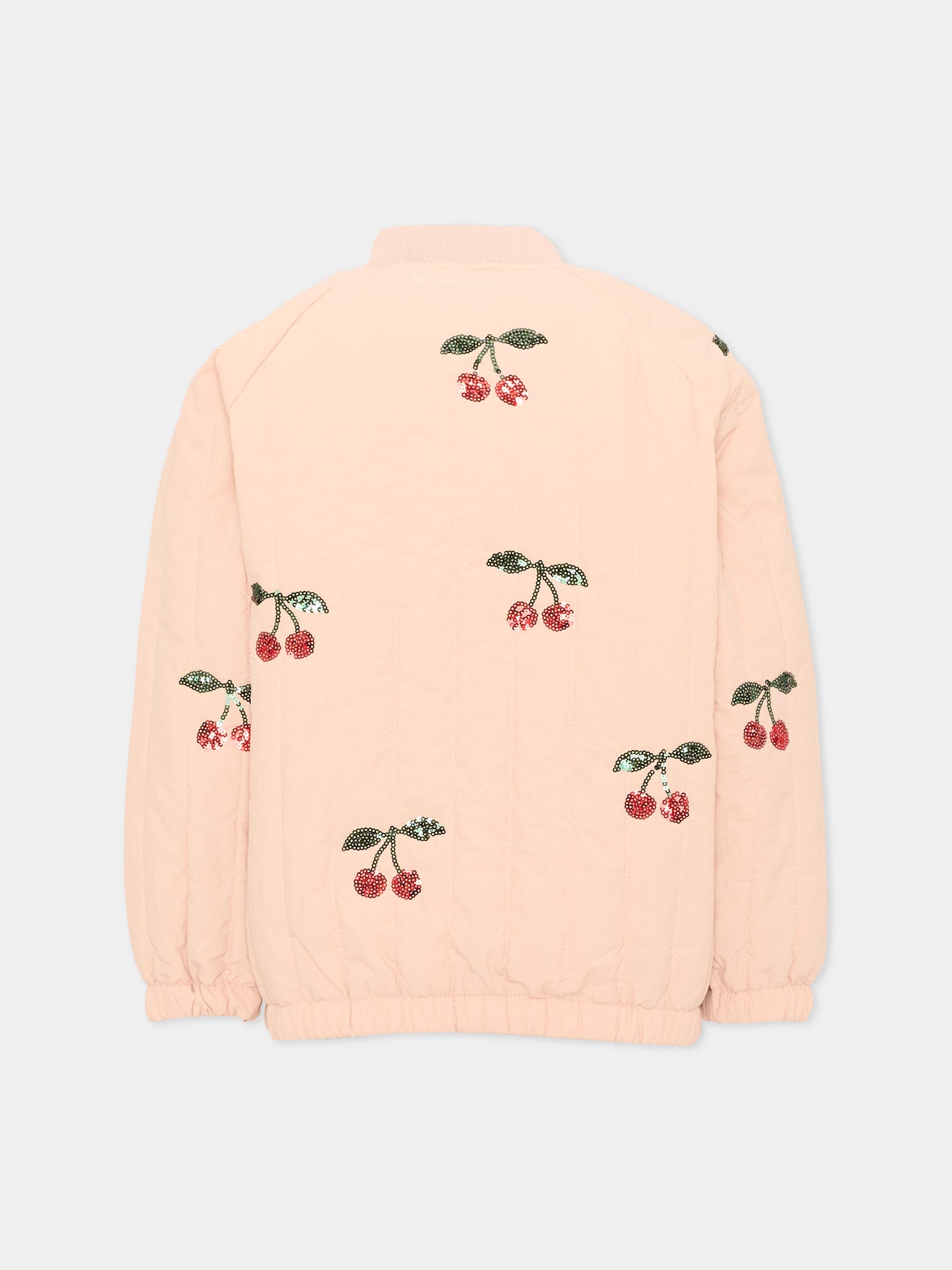 Bomber rosa per bambina con ciliegie,Konges Sløjd,KS105733 CAMEO ROSE