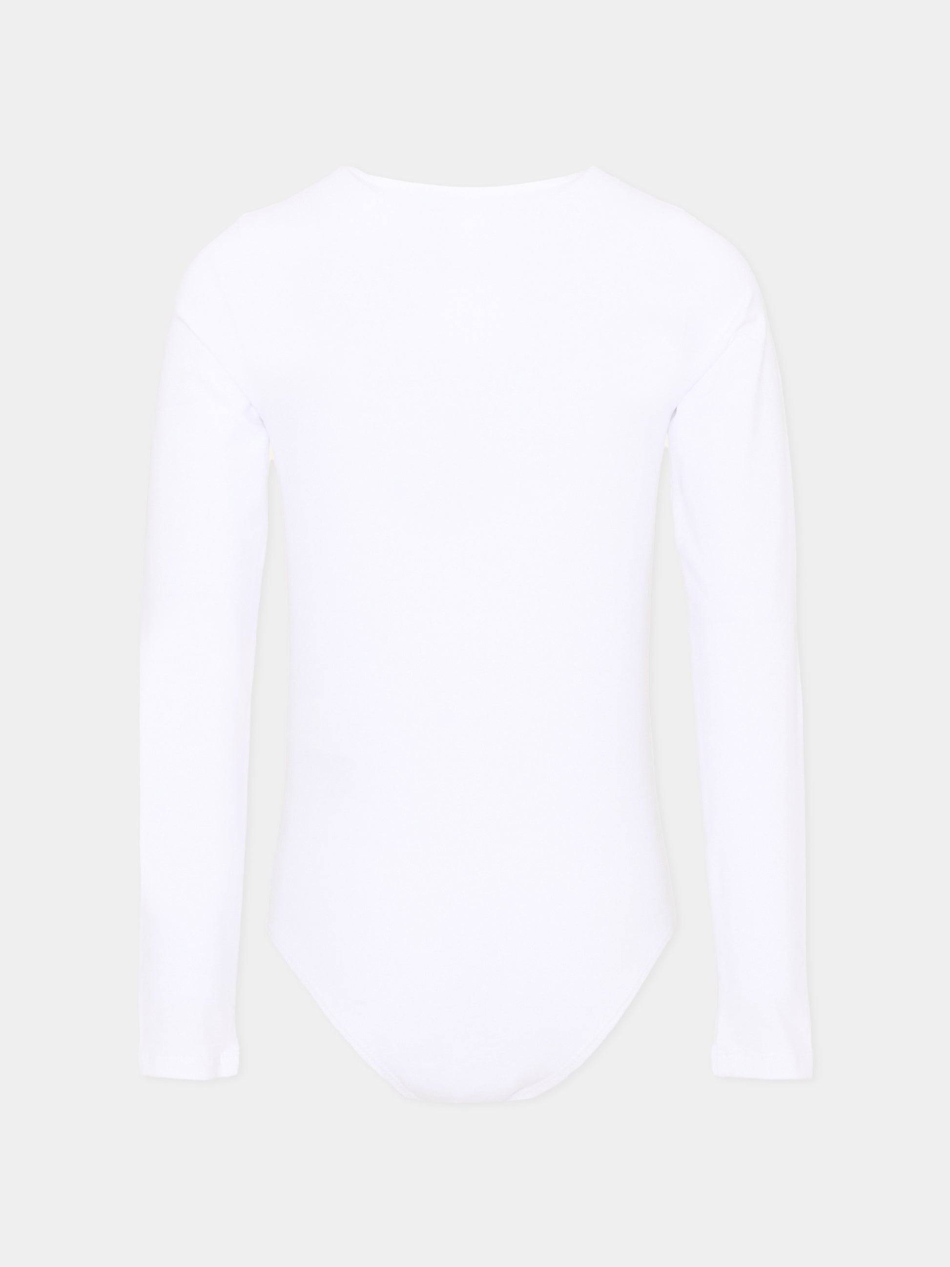 Body bianco per bambina con logo nero,Mm6 Maison Margiela,M60911 MM06L M6100