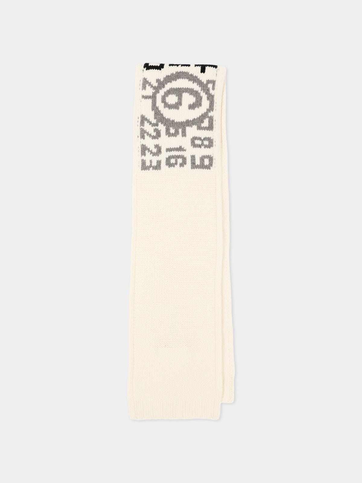 Sciarpa avorio per bambini jacquard,Mm6 Maison Margiela,M61052 MM08V M6101