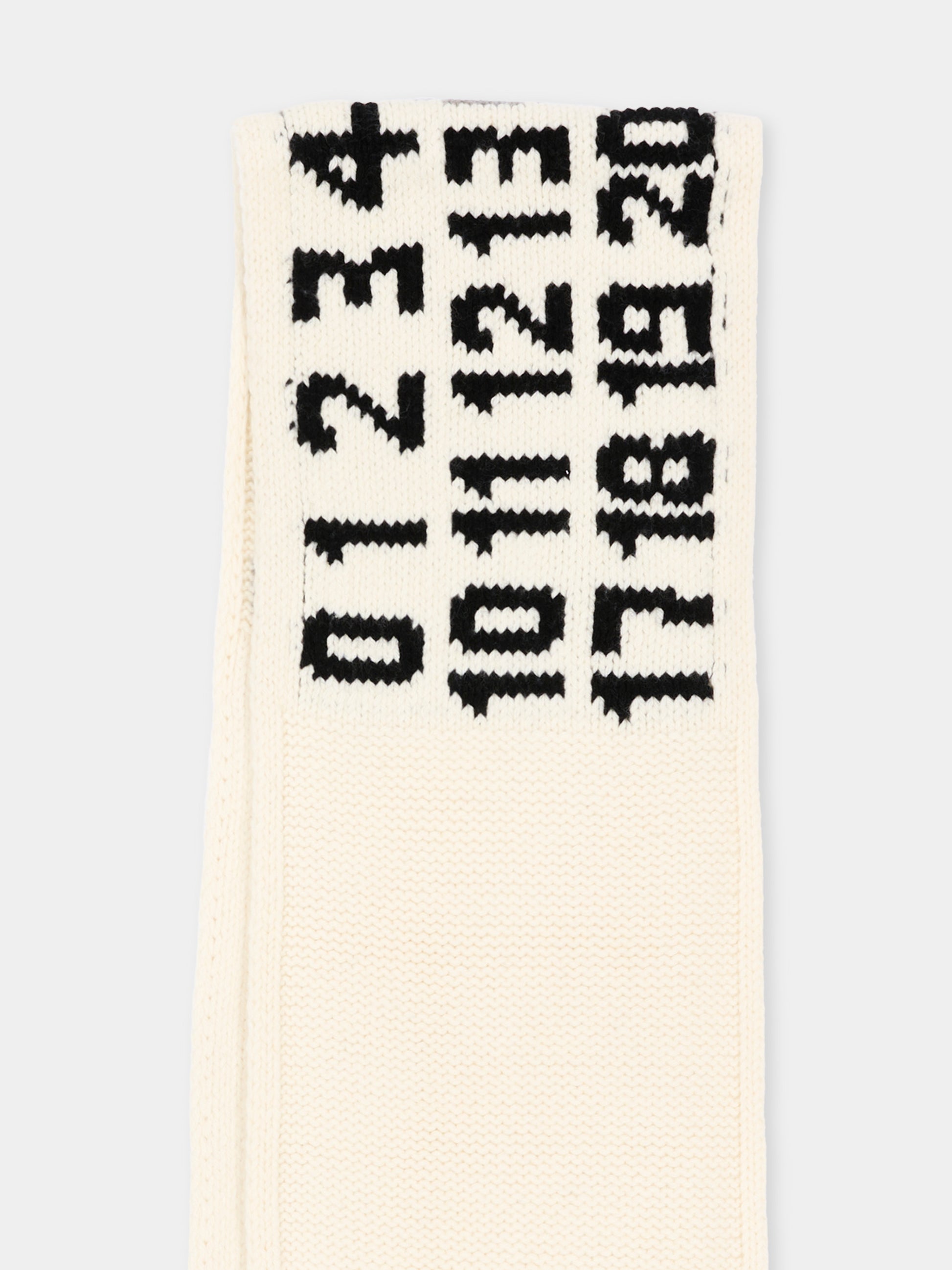 Sciarpa avorio per bambini jacquard,Mm6 Maison Margiela,M61052 MM08V M6101