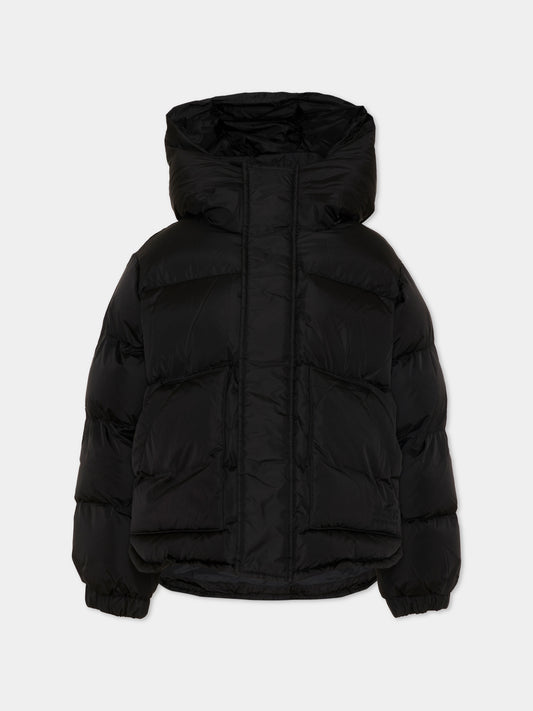 Piumino nero per bambini con cappuccio,Mm6 Maison Margiela,M61090 MM08B M6900