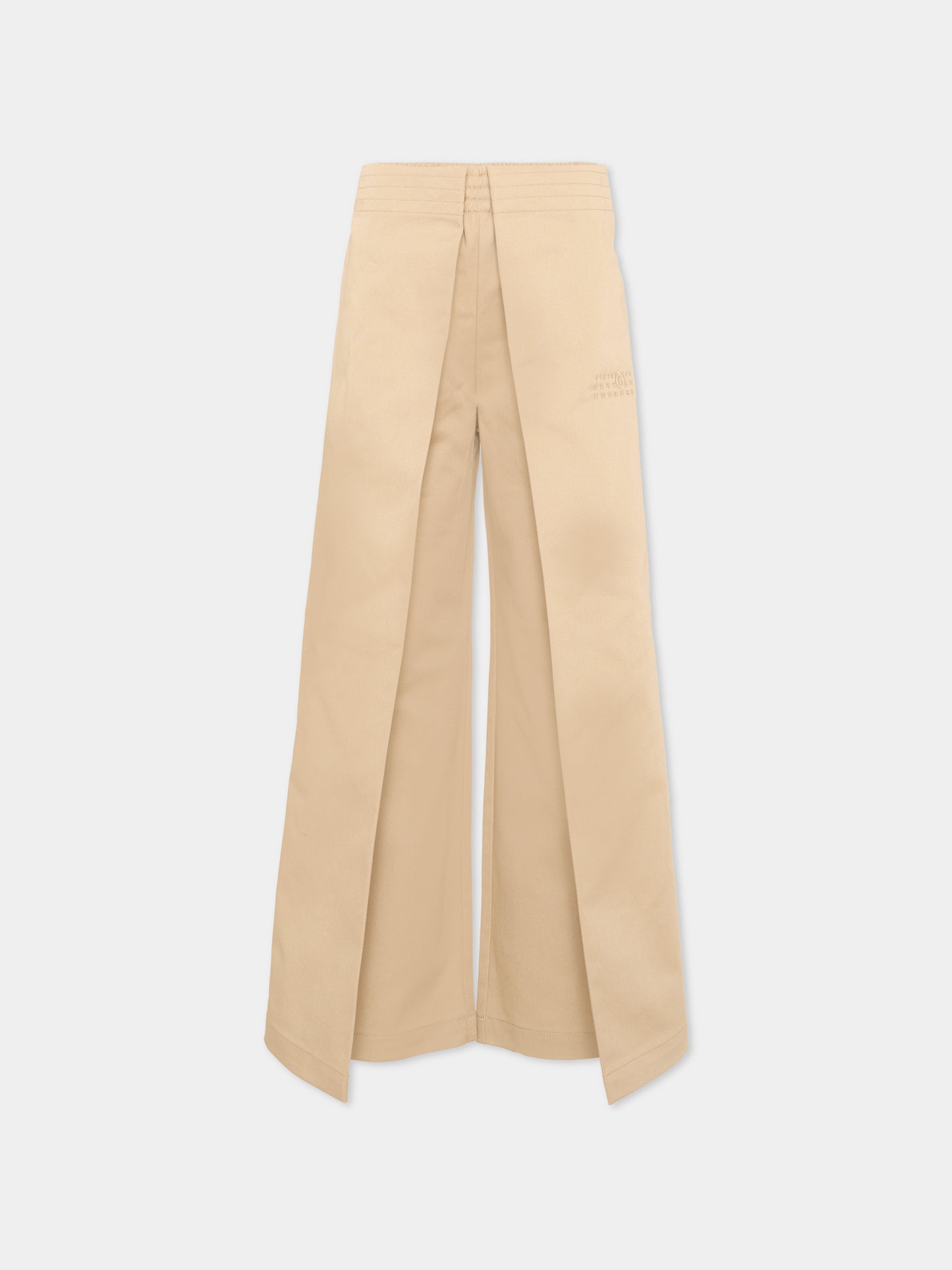 Pantaloni sportivi beige per bambini con logo,Mm6 Maison Margiela,M61100 MM08H M6712
