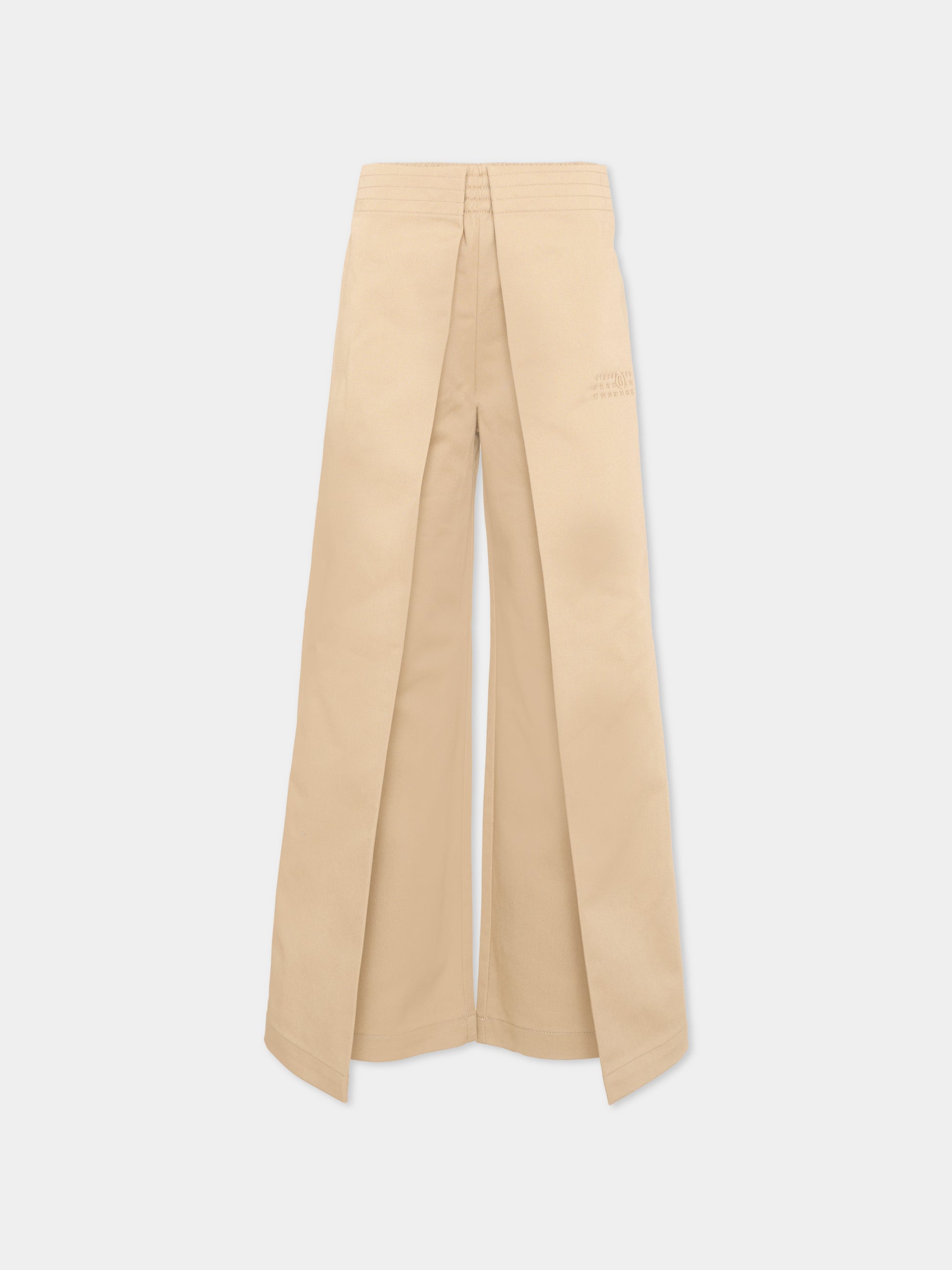 Pantaloni sportivi beige per bambini con logo,Mm6 Maison Margiela,M61100 MM08H M6712
