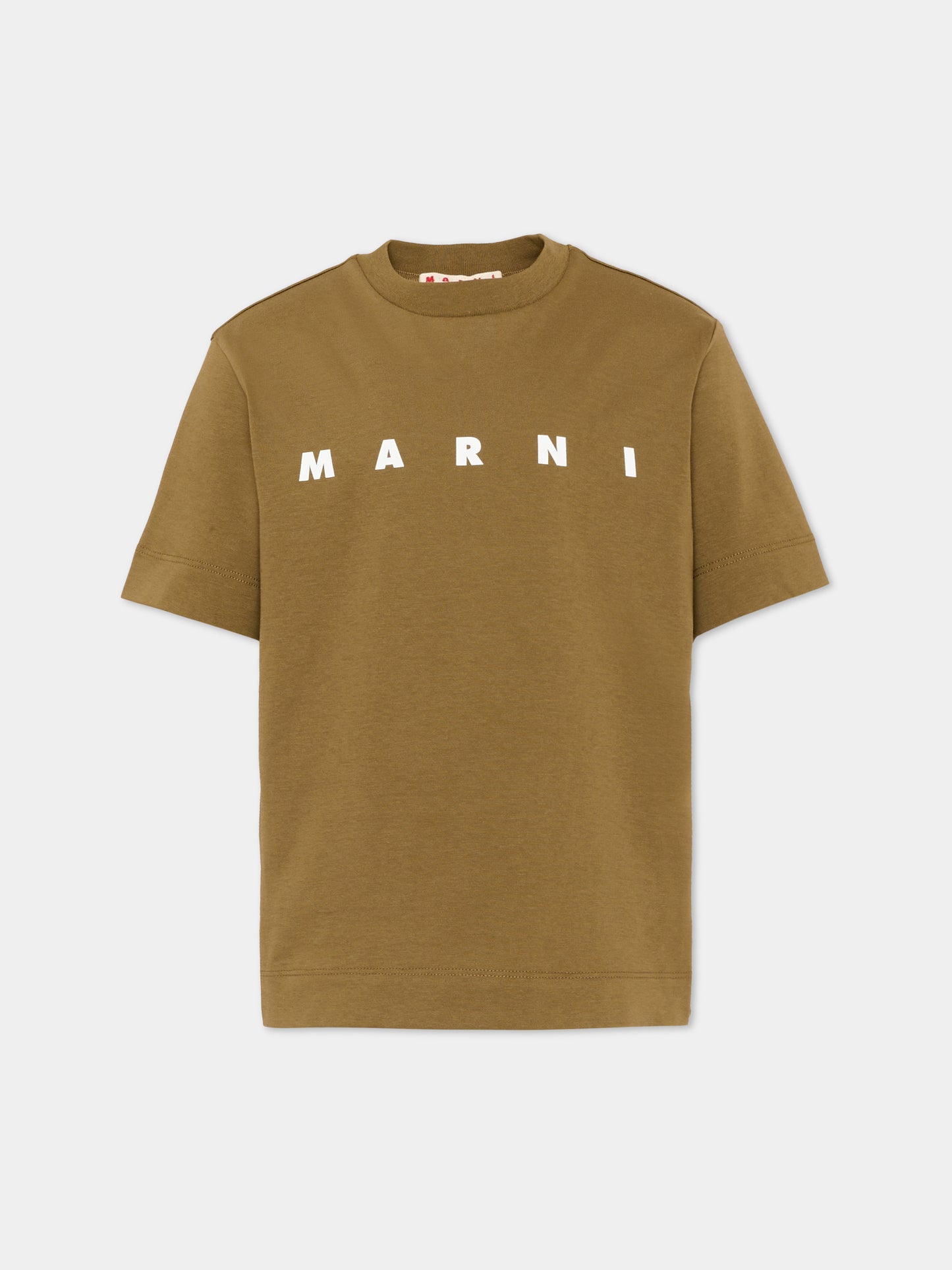 T-Shirt marrone per bambini con logo,Marni Kids,M002MV M00RF 0M721