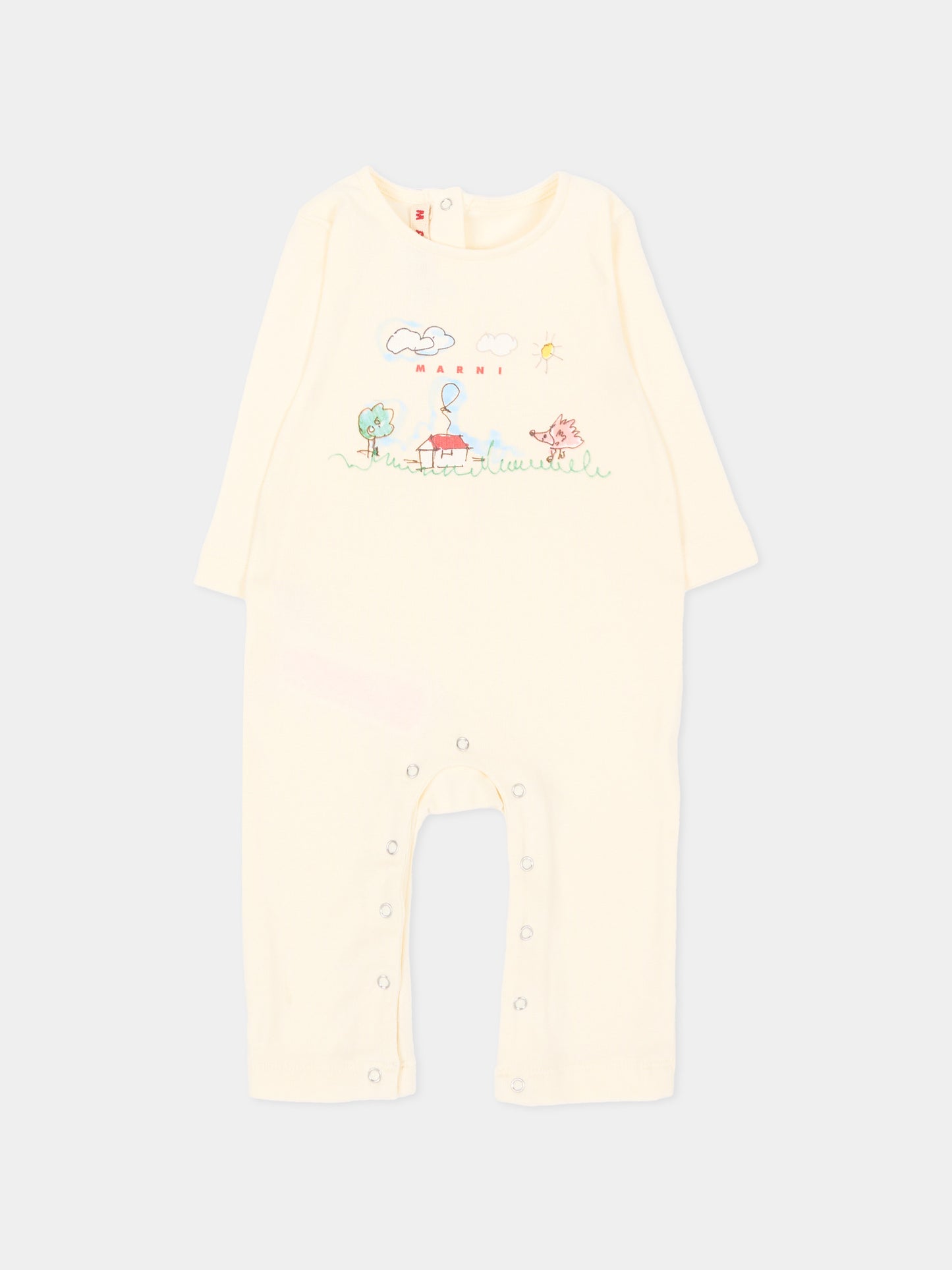 Tutina avorio per neonati con stampa,Marni Kids,M01853 M00Y3 0M116