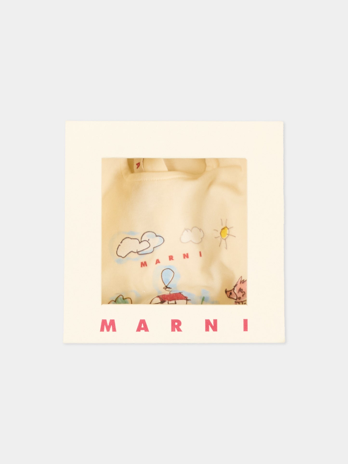 Tutina avorio per neonati con stampa,Marni Kids,M01853 M00Y3 0M116