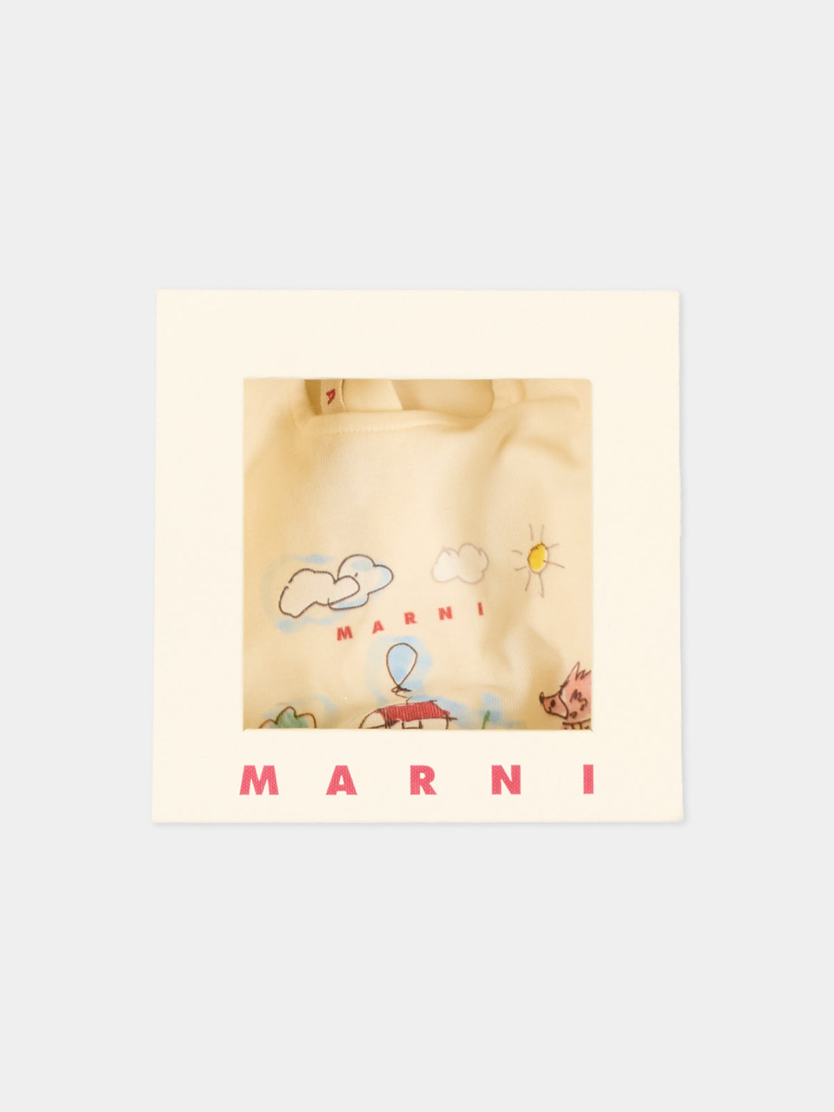 Tutina avorio per neonati con stampa,Marni Kids,M01853 M00Y3 0M116