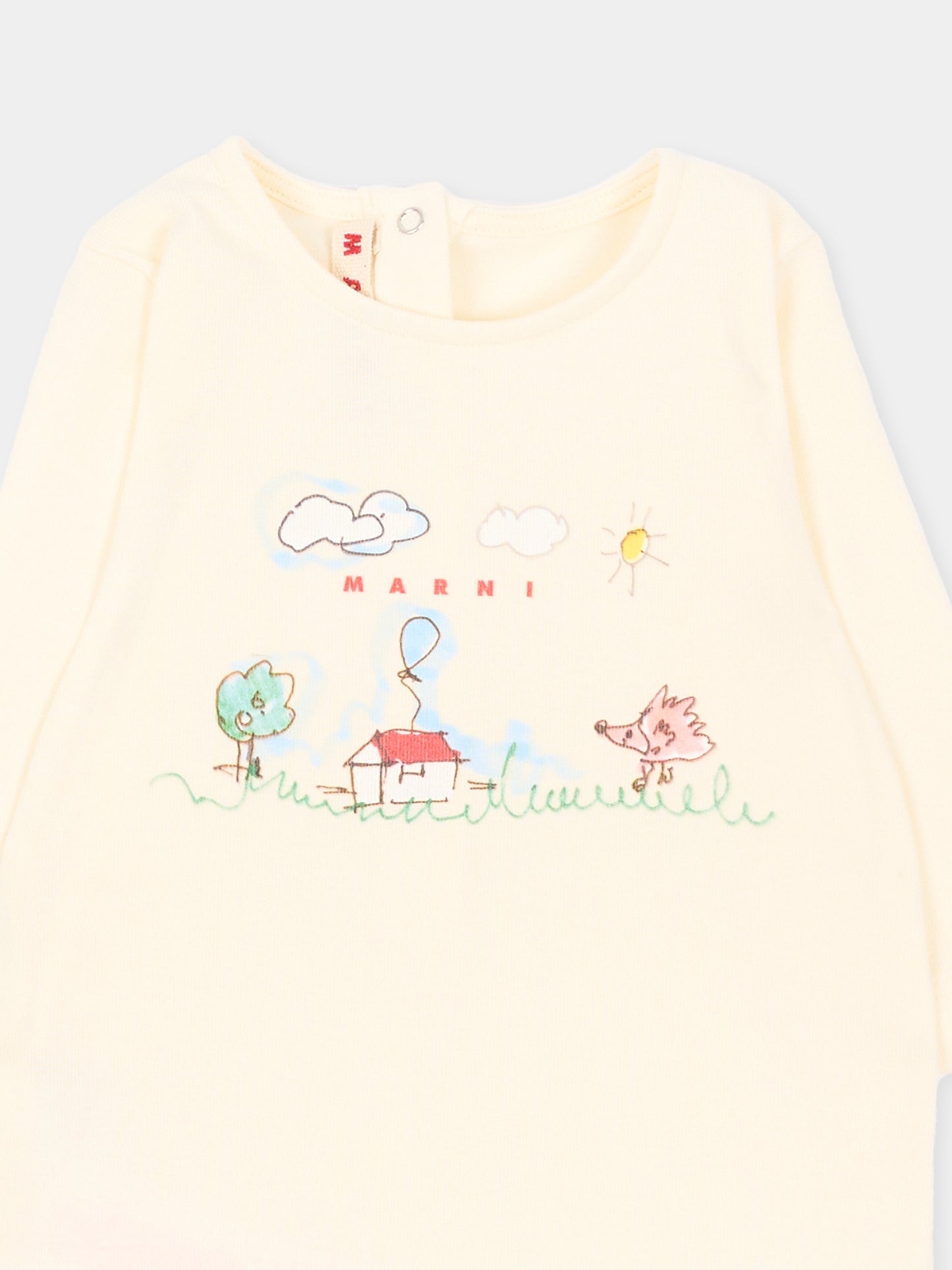 Tutina avorio per neonati con stampa,Marni Kids,M01853 M00Y3 0M116