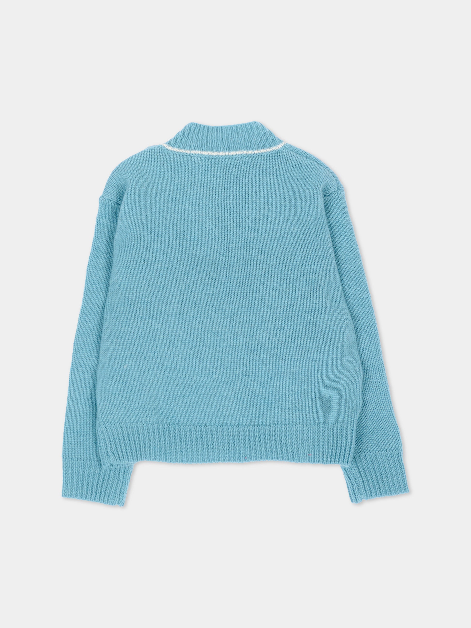 Maglione azzurro per neonati con logo,Marni Kids,M01875 M004C 0M866