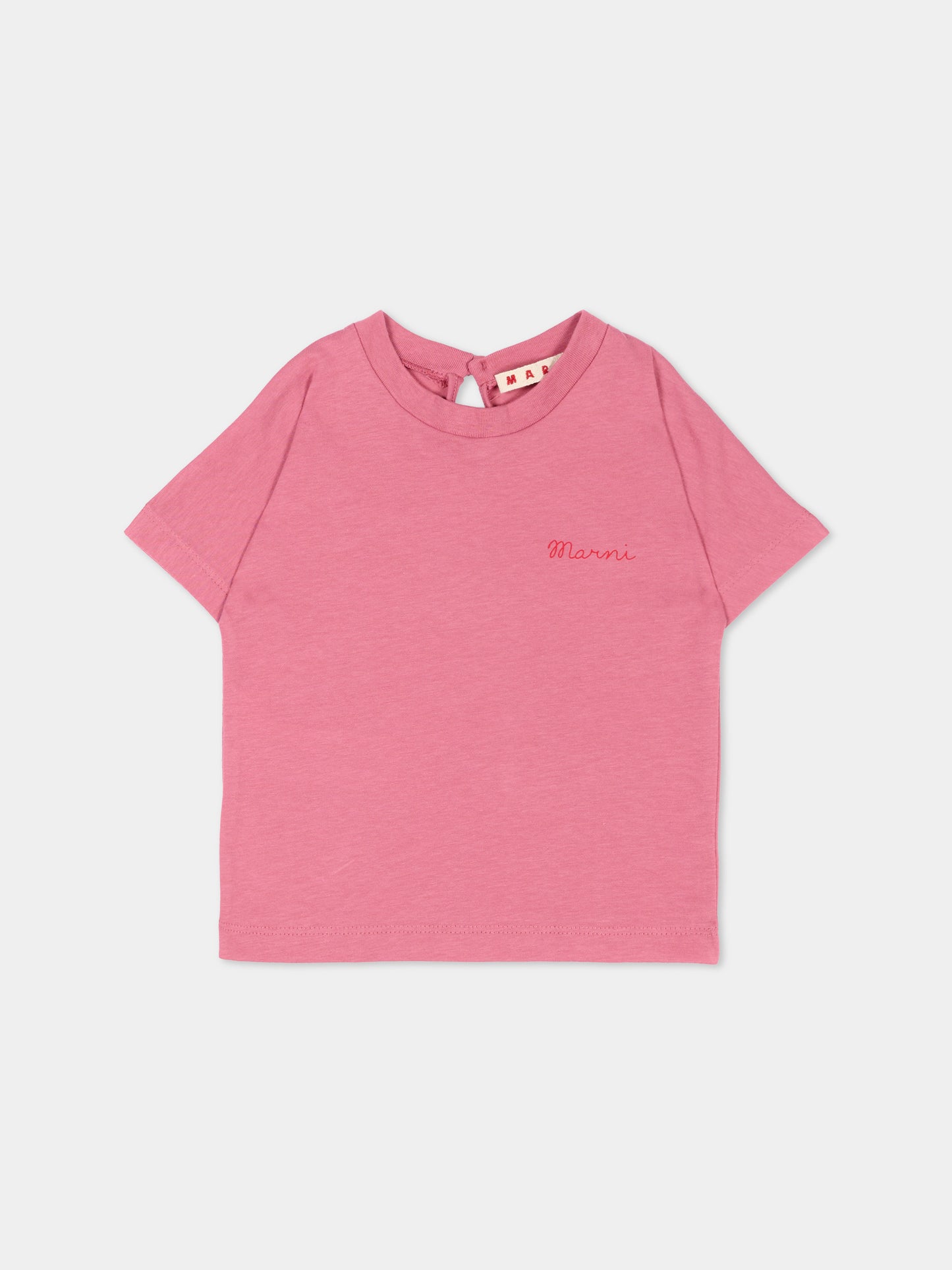 T-shirt rosa per neonata con logo,Marni Kids,M01898 M00YP 0M352