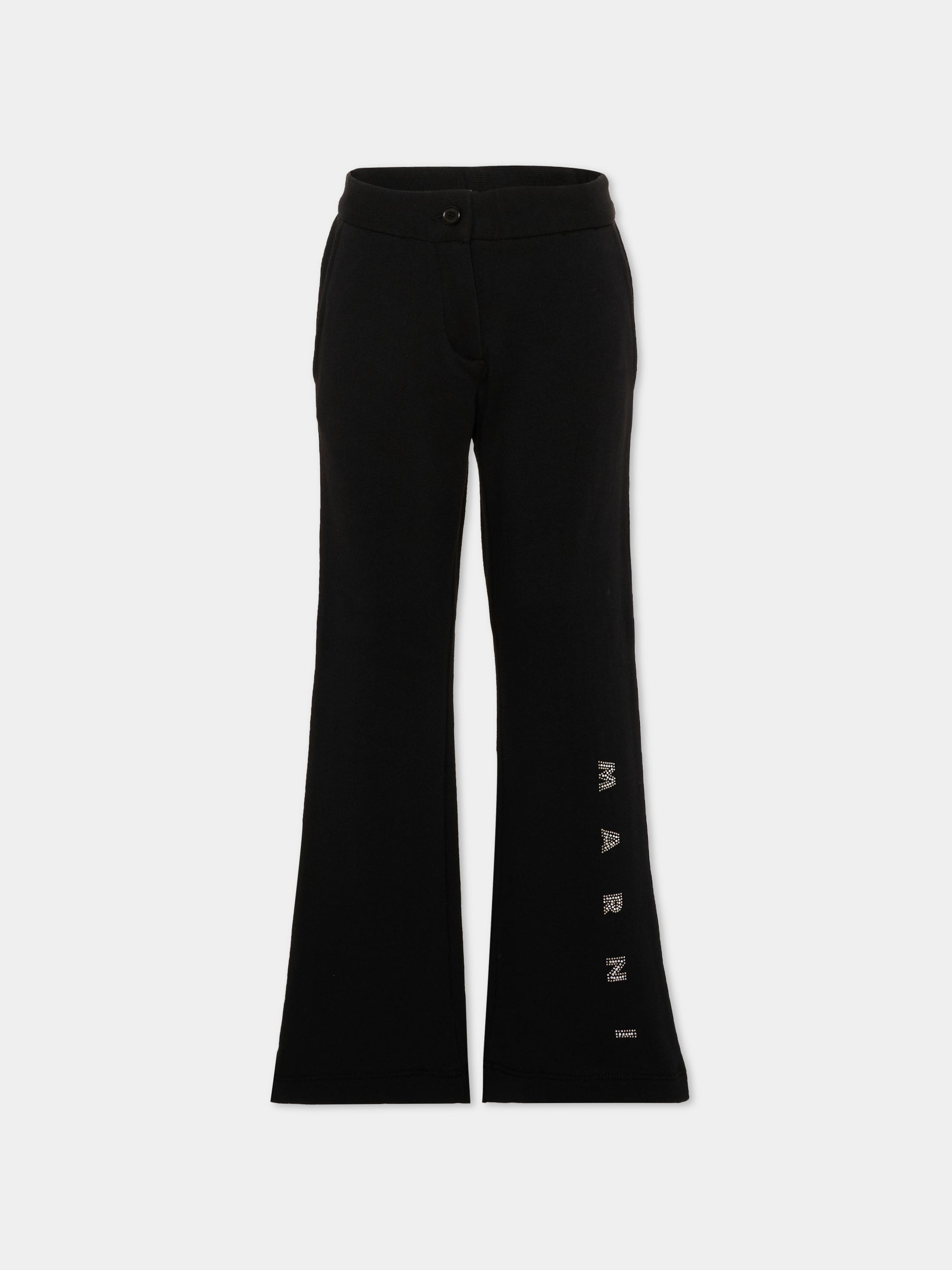 Pantaloni nero per bambina con logo,Marni Kids,M01911 M00SH 0M900