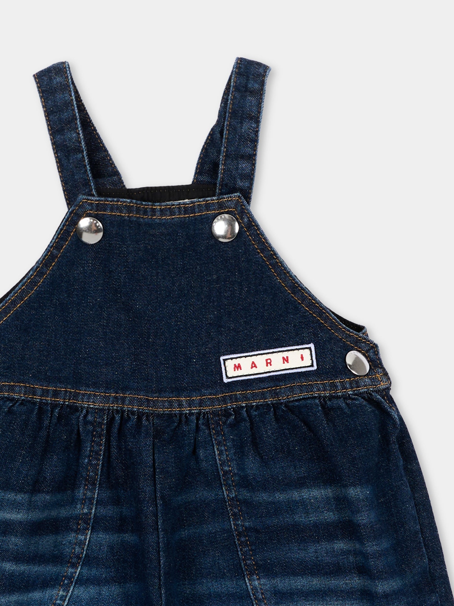Salopette denim per neonati con logo,Marni Kids,M01985 M00XW 0M01