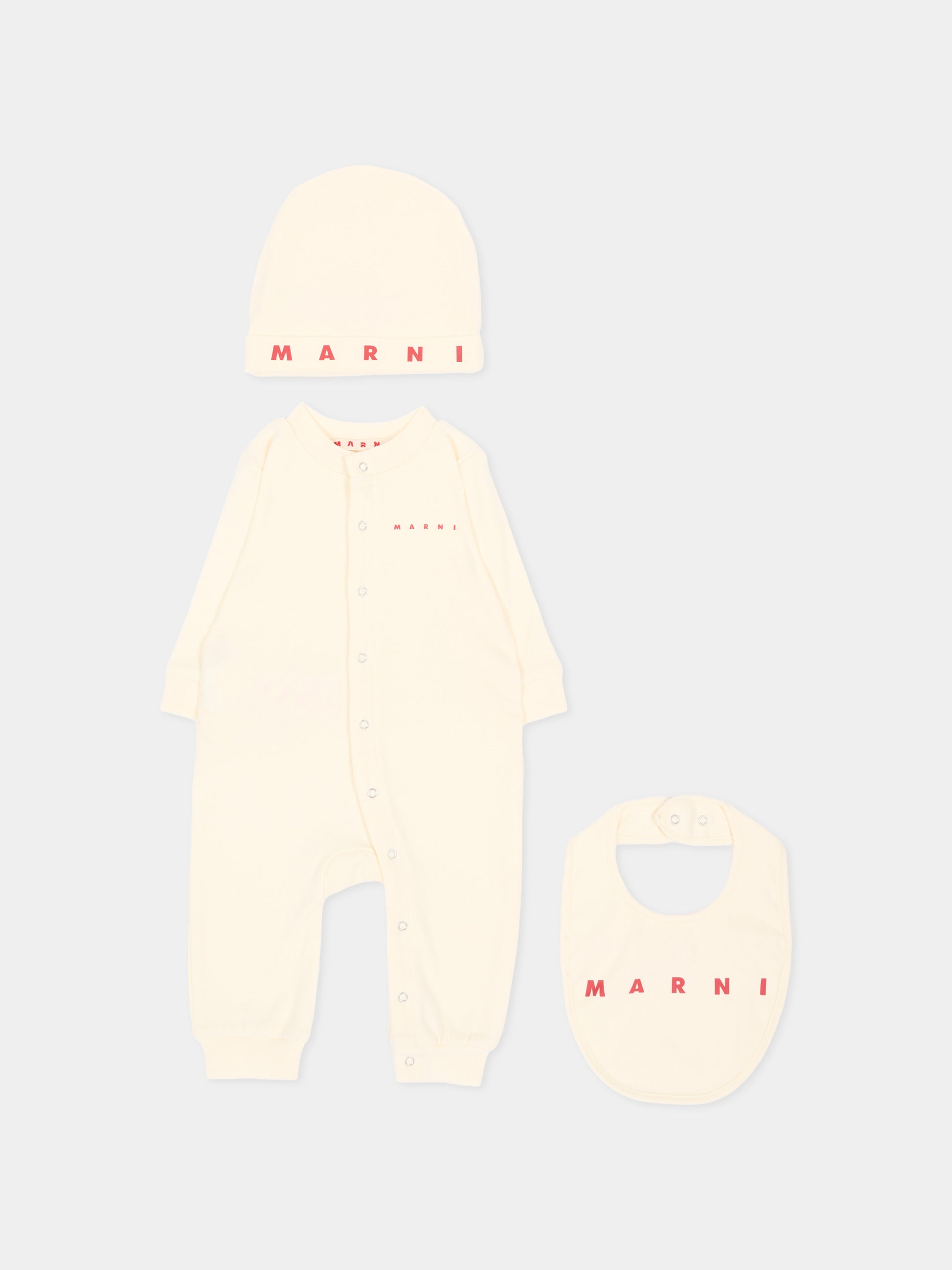 Set Tutine avorio per neonata,Marni Kids,M01988 M00Y3 0M116