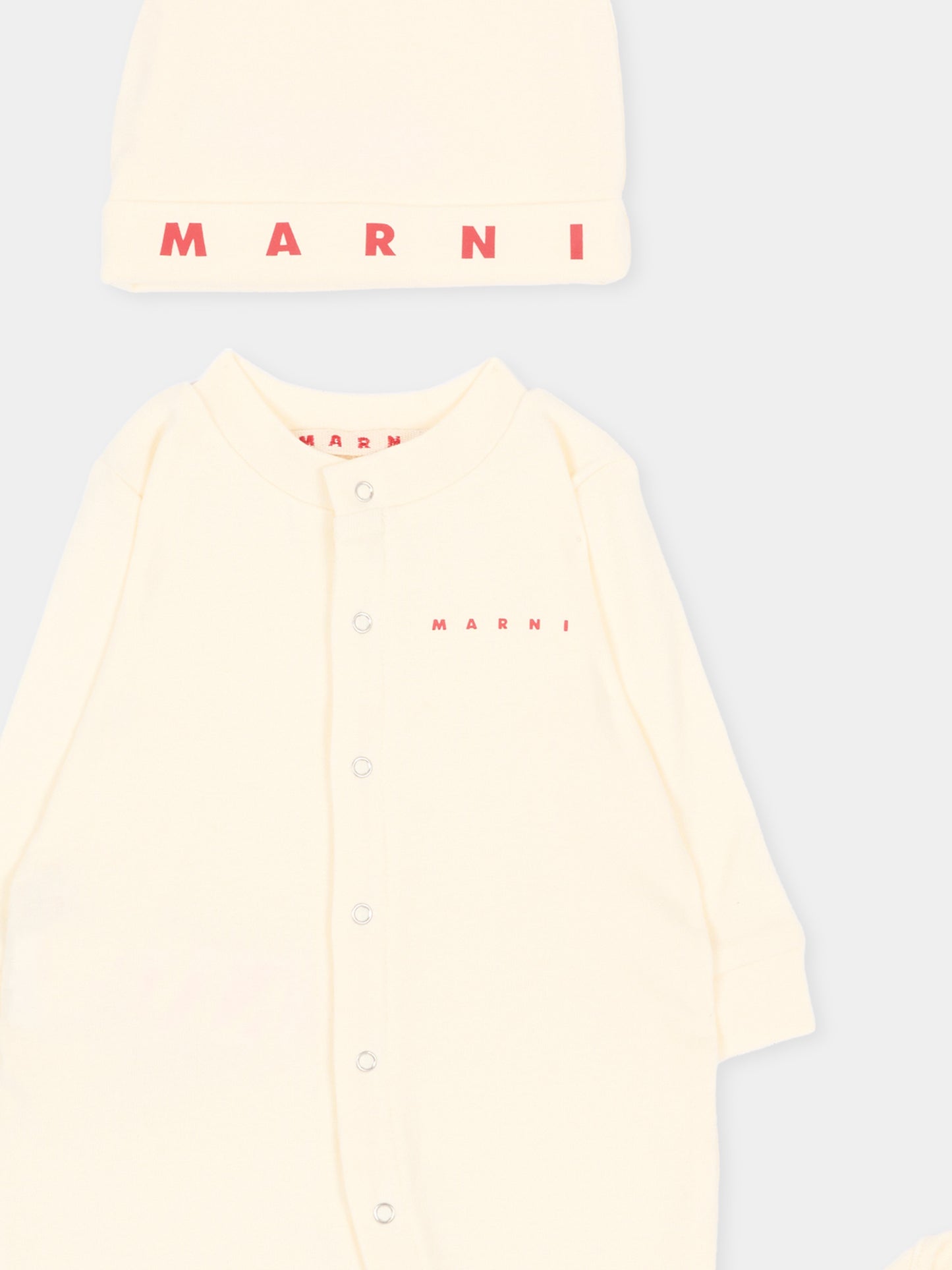 Set Tutine avorio per neonata,Marni Kids,M01988 M00Y3 0M116