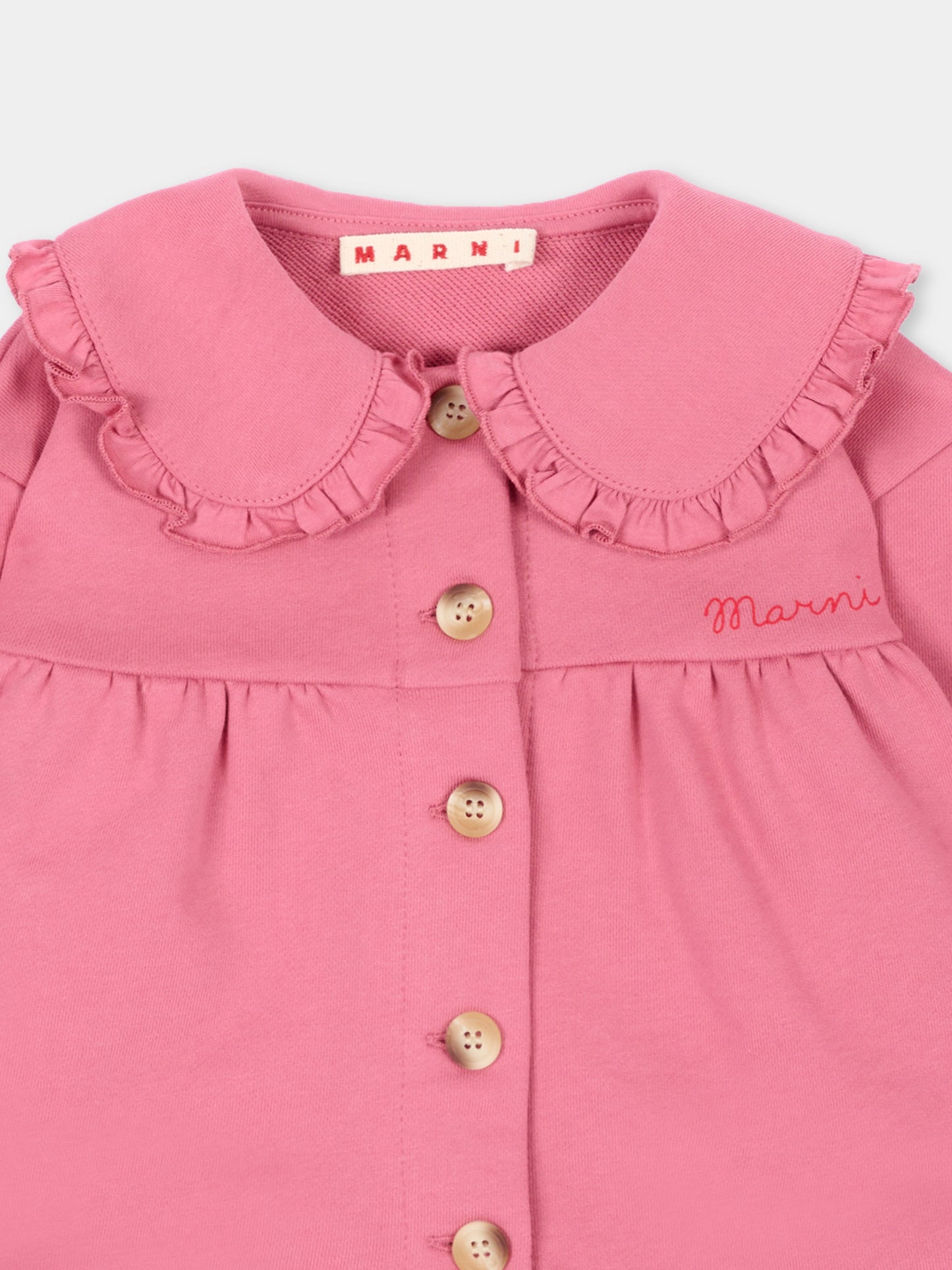Felpa rosa per neonata con colletto,Marni Kids,M01989 M00YN 0M352