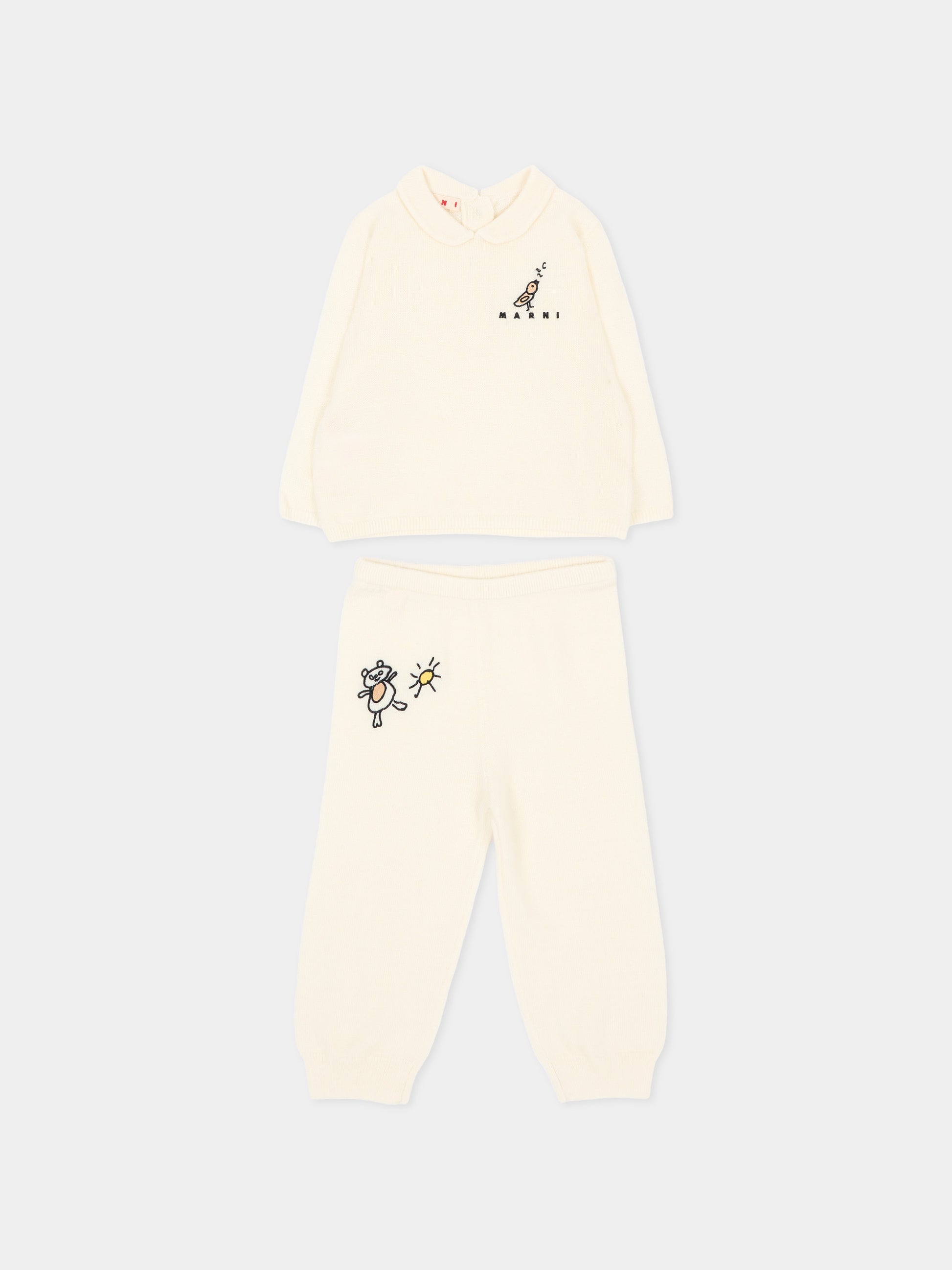 Completo nascita avorio per neonati,Marni Kids,M01993 M00Z0 0M116