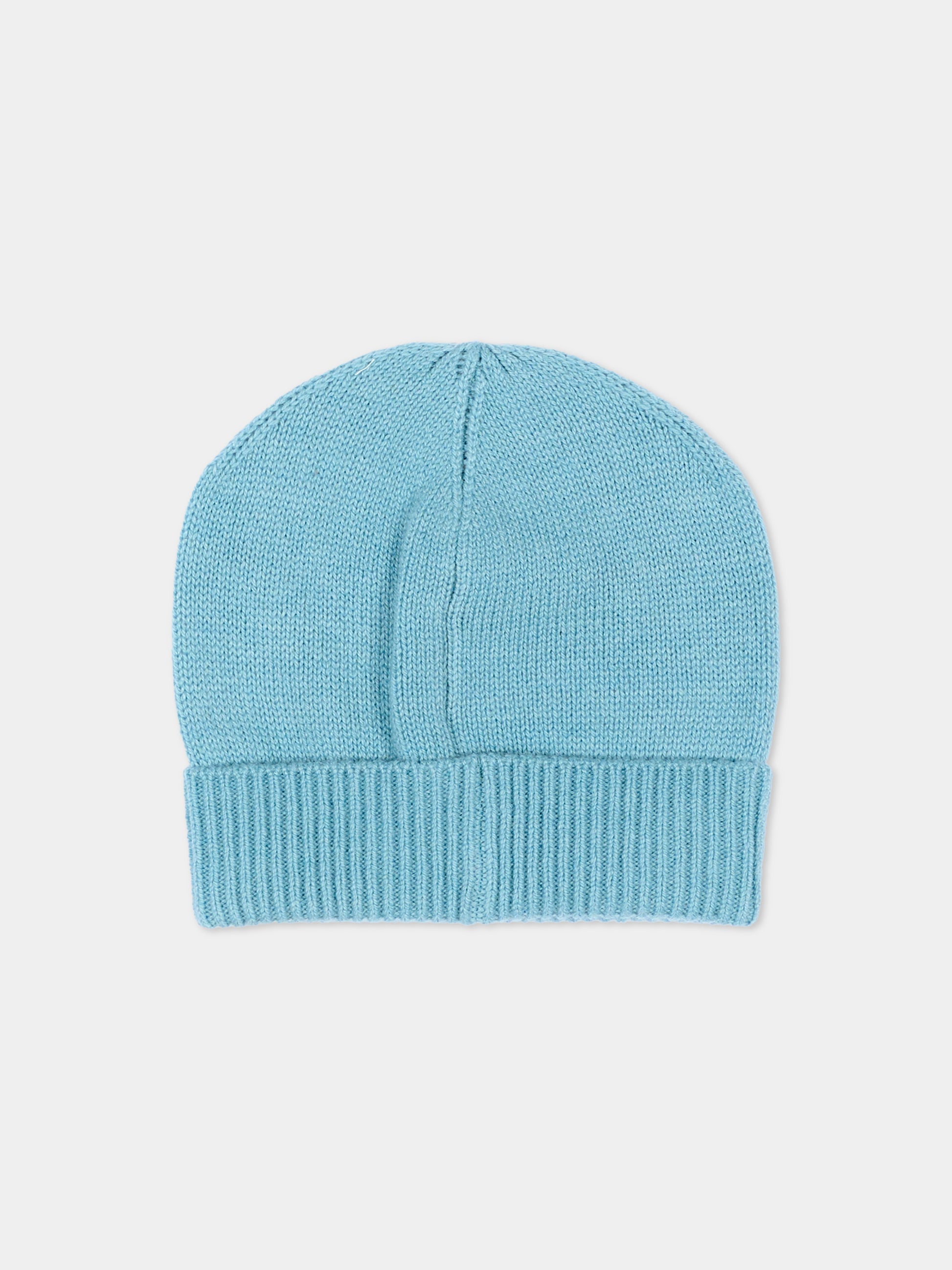 Berretto azzurro per neonati con logo,Marni Kids,M02008 M004C 0M866