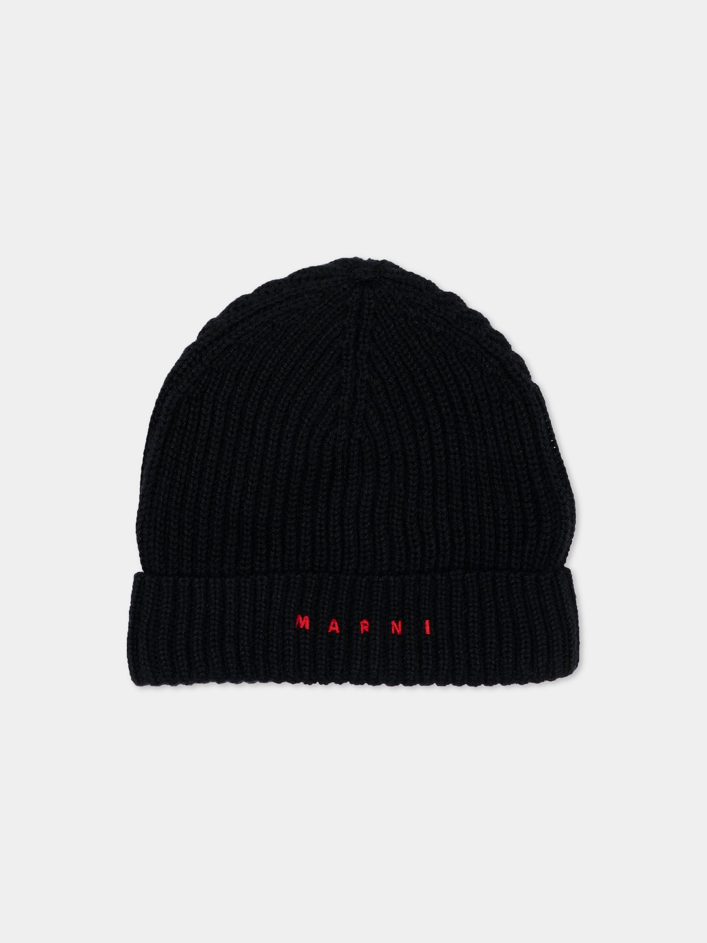 Berretto nero per bambini con logo,Marni Kids,M02035 M00YZ 0M900