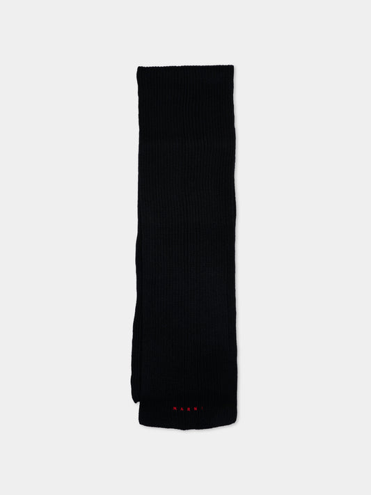 Sciarpa nera per bambini con logo,Marni Kids,M02037 M00YZ 0M900