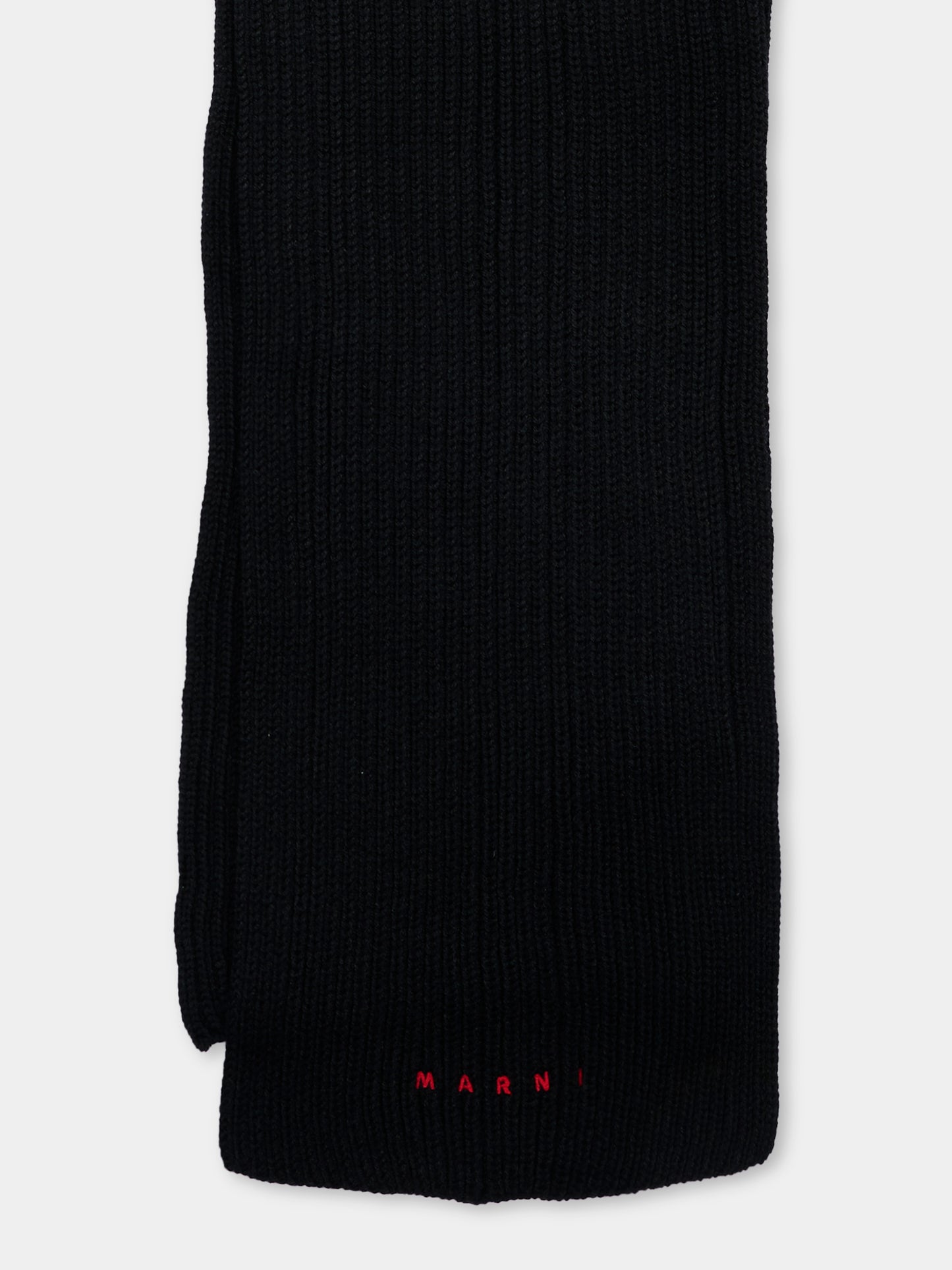 Sciarpa nera per bambini con logo,Marni Kids,M02037 M00YZ 0M900