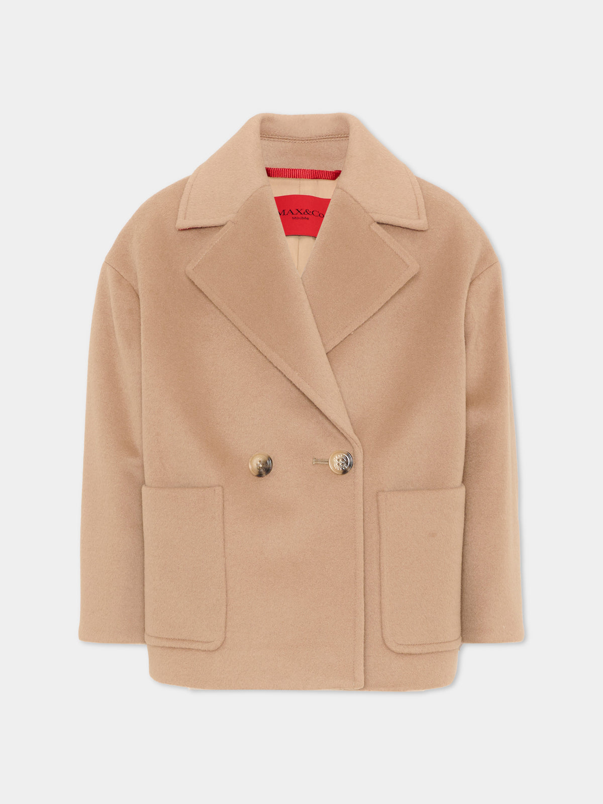 Cappotto beige per bambina doppiopetto,Max&co,MX0229 MX052 MX702