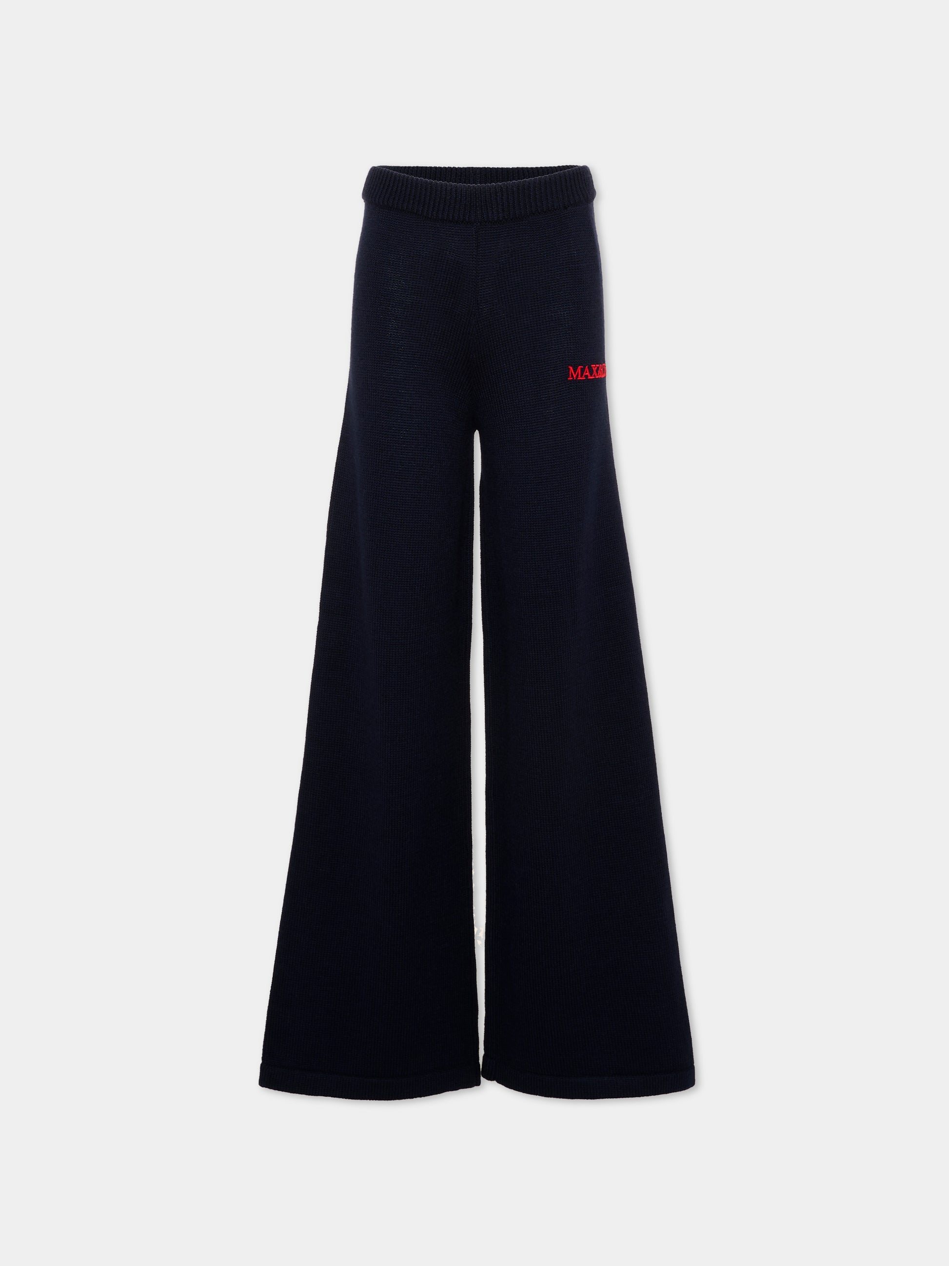 Pantalone blu per bambina con logo,Max&co,MX0418 MX043 MX853