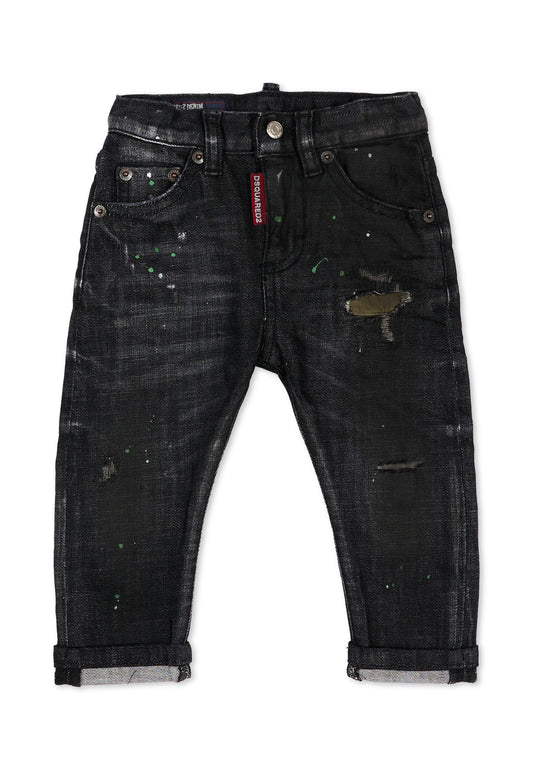 Jeans nero per neonato con logo,Dsquared2,DQ01TC D0AI1 DQ02