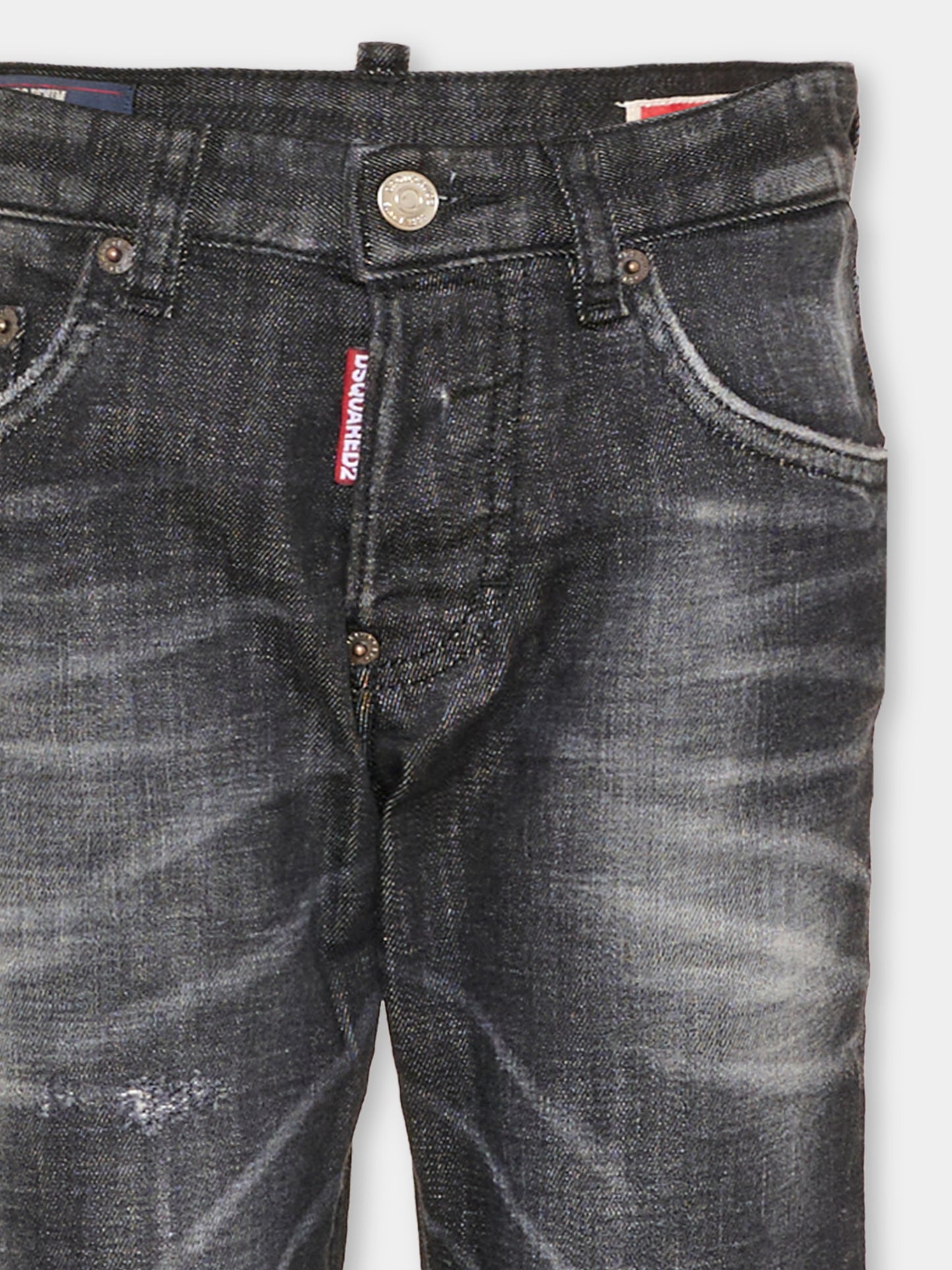 Jeans nero per bambino 5 tasche,Dsquared2,DQ0731 D0ABS DQ02