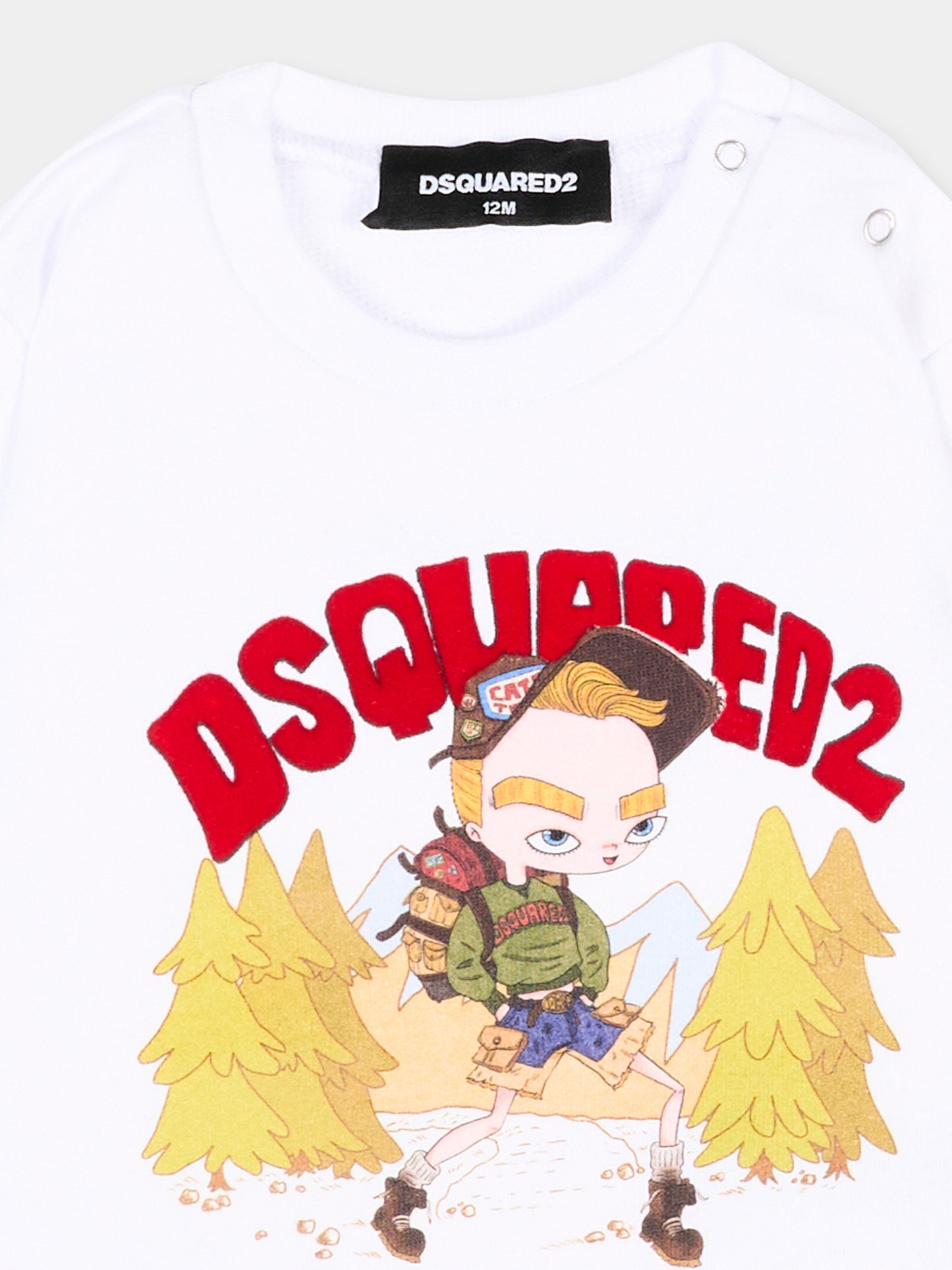 Felpa bianca per neonati con logo,Dsquared2,DQ3486 D0AJ2 DQ100