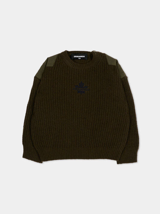 Maglione verde per neonato con logo,Dsquared2,DQ3493 D0AJD DQ558