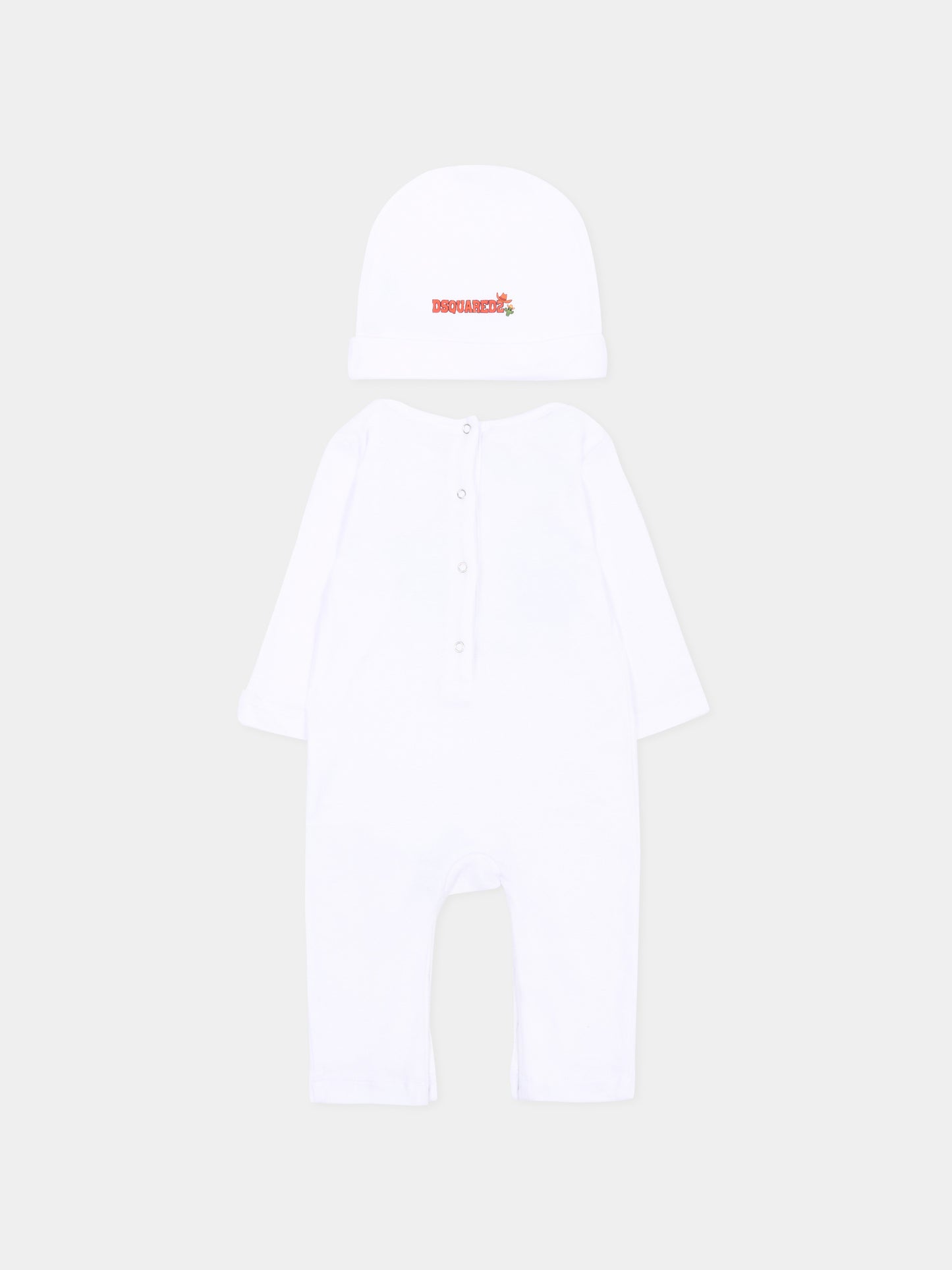 Set tutina bianco per neonati con cowboy,Dsquared2,DQ3515 D0A8U DQ100