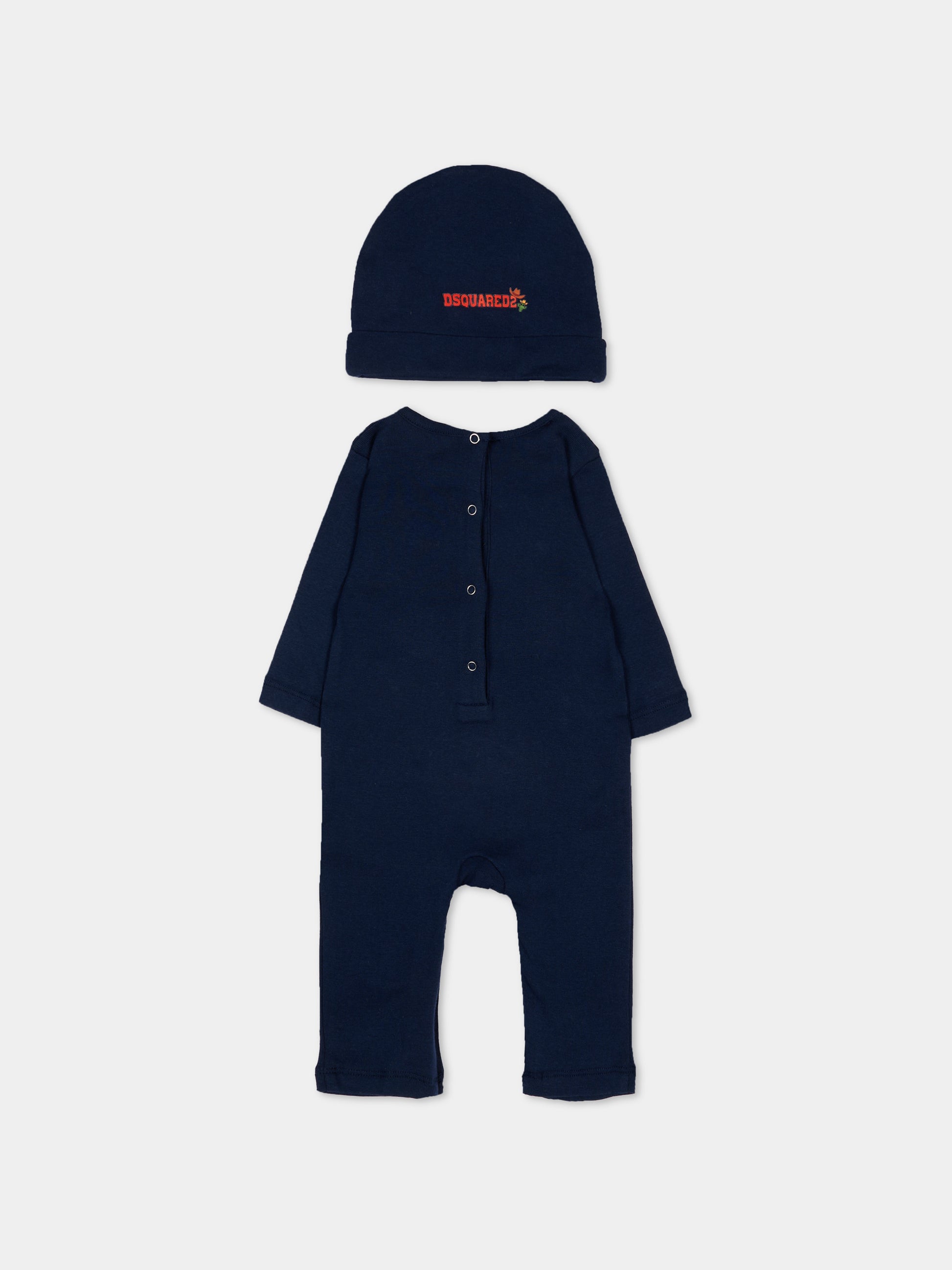Set tutina blu per neonati con cowboy,Dsquared2,DQ3515 D0A8U DQ864