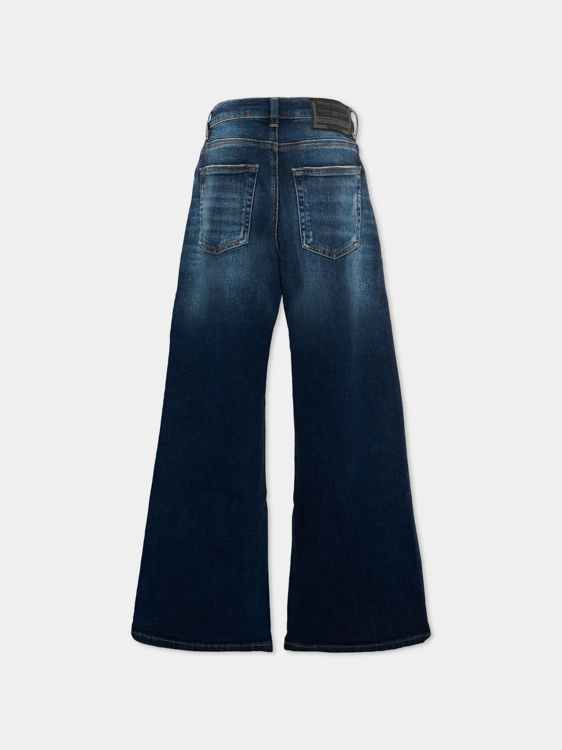 Jeans denim per bambina con patch logo,Diesel,J02322 KXBUL K01