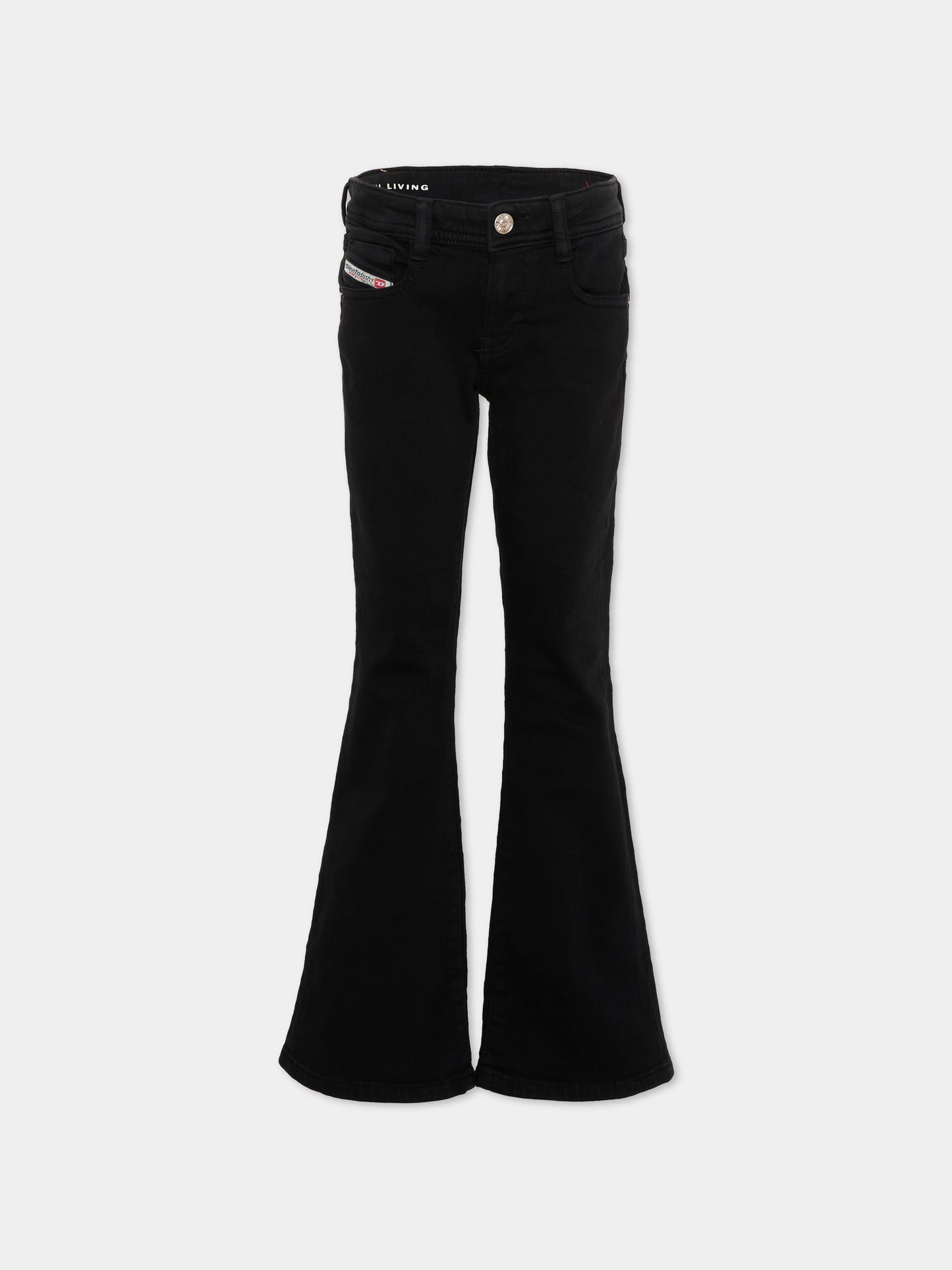 Jeans nero per bambina con logo,Diesel,J02341 KXBR6 K900