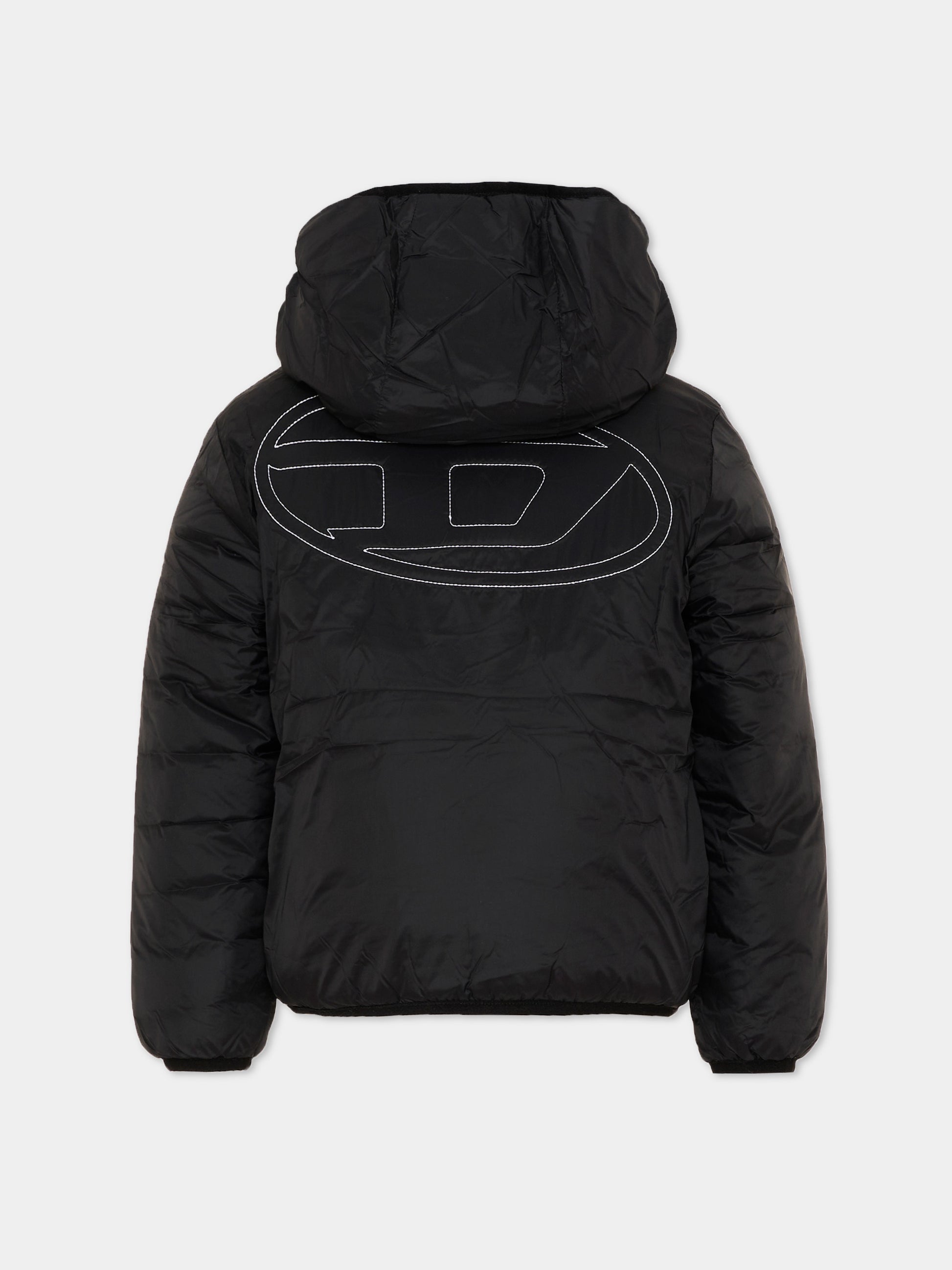 Piumino nero per bambini con logo,Diesel,J02884 KXBVE K900