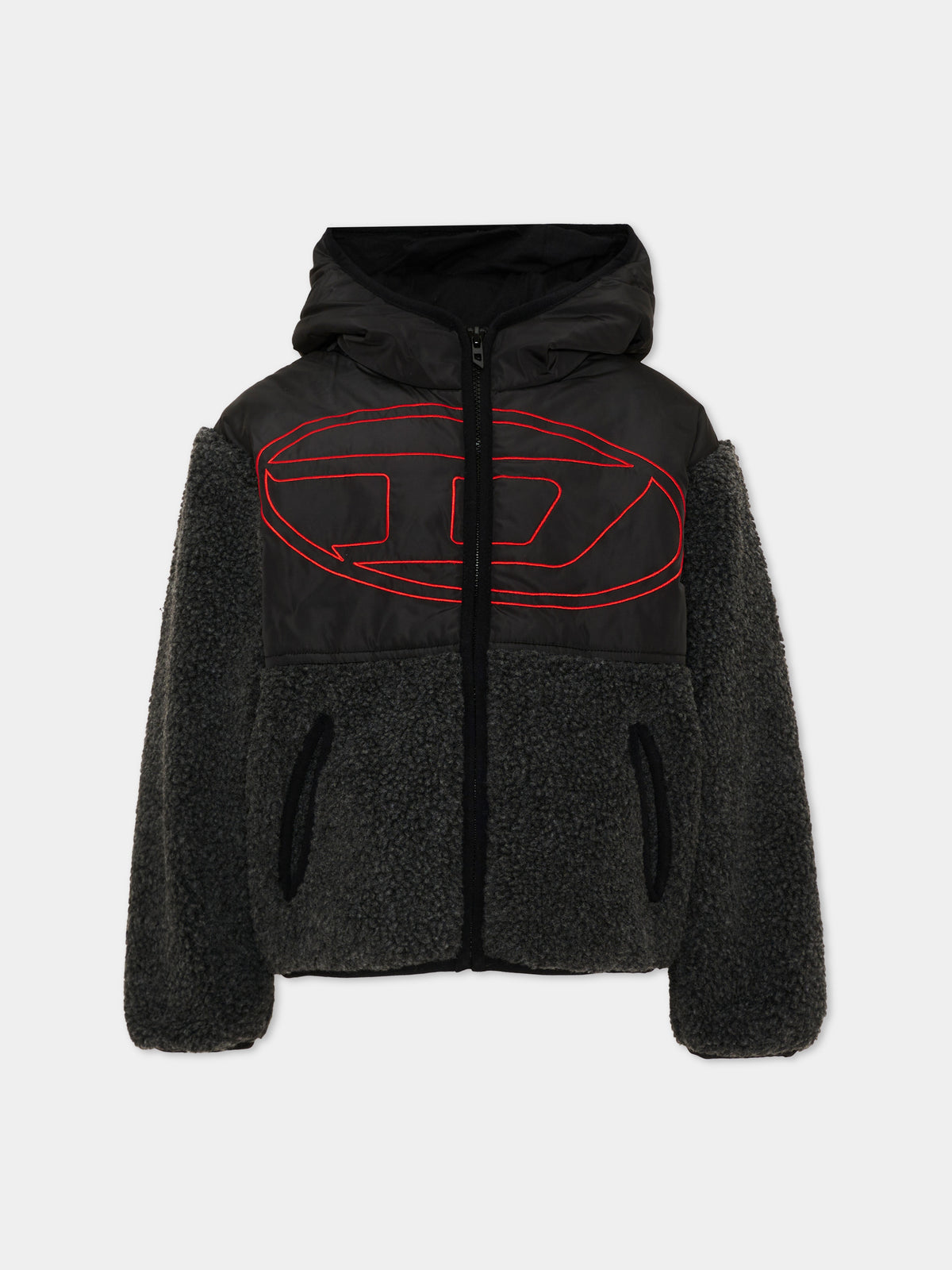 Giubbotto nero per bambino con logo,Diesel,J02979 0QFAH K910A