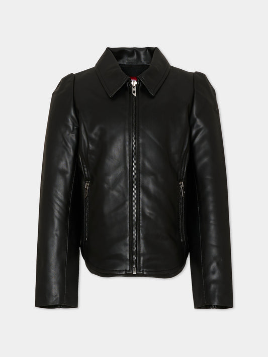 Giubbotto nero per bambina con logo,Diesel,J03005 KXB9D K900