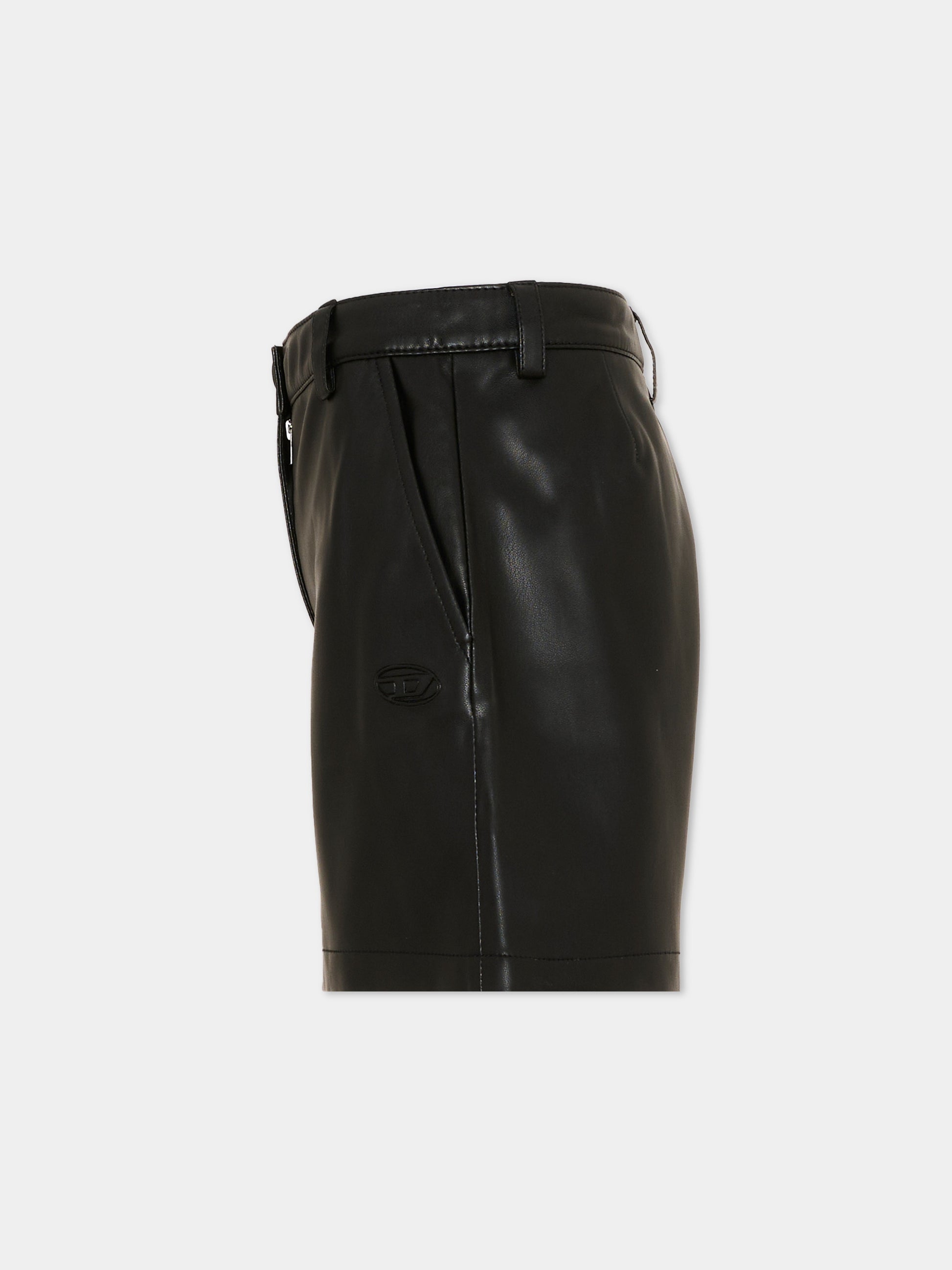 Shorts neri per bambina con logo,Diesel,J03007 KXB9D K900