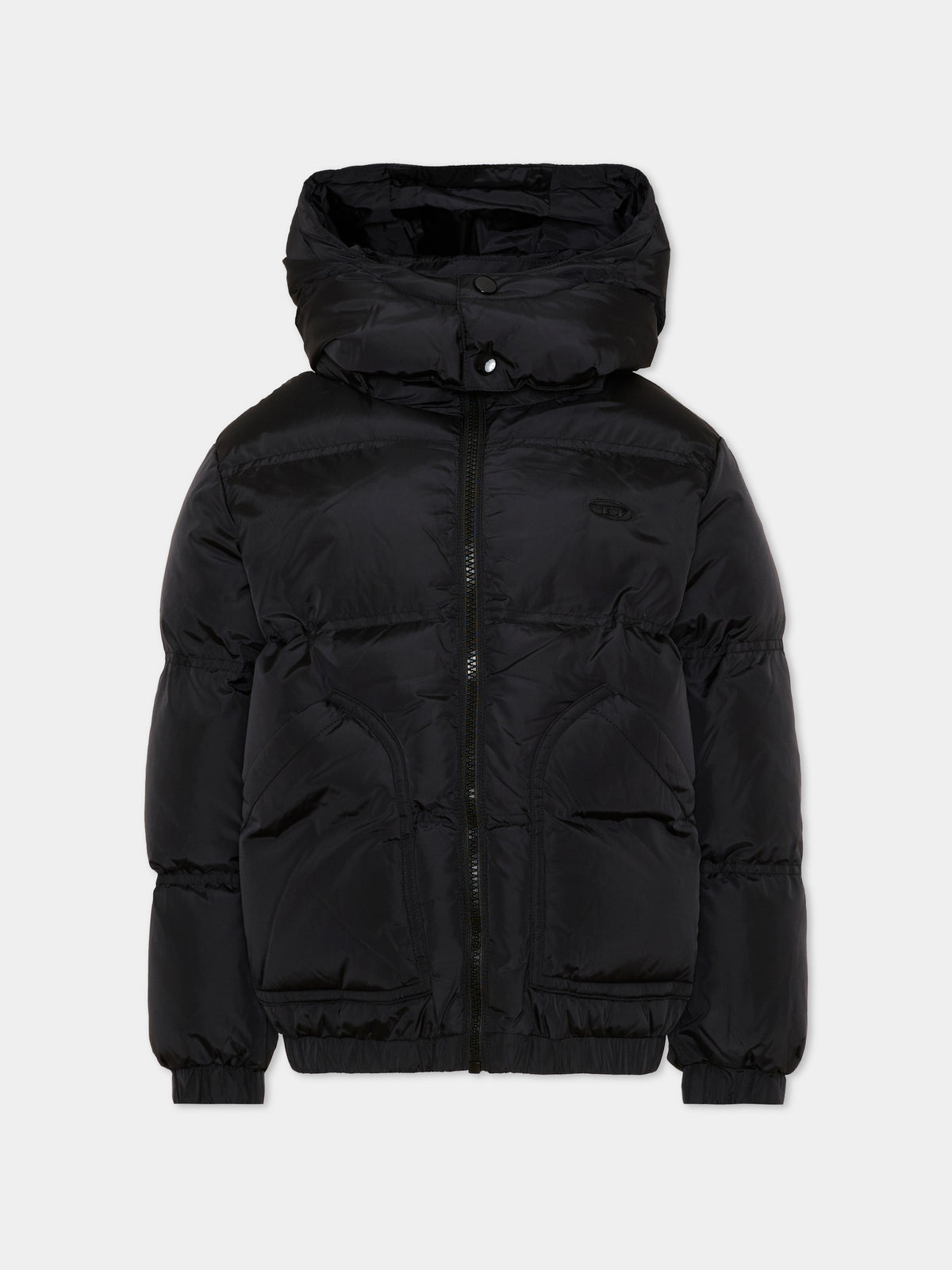 Piumino nero per bambini con cappuccio,Diesel,J03025 KXBVC K900