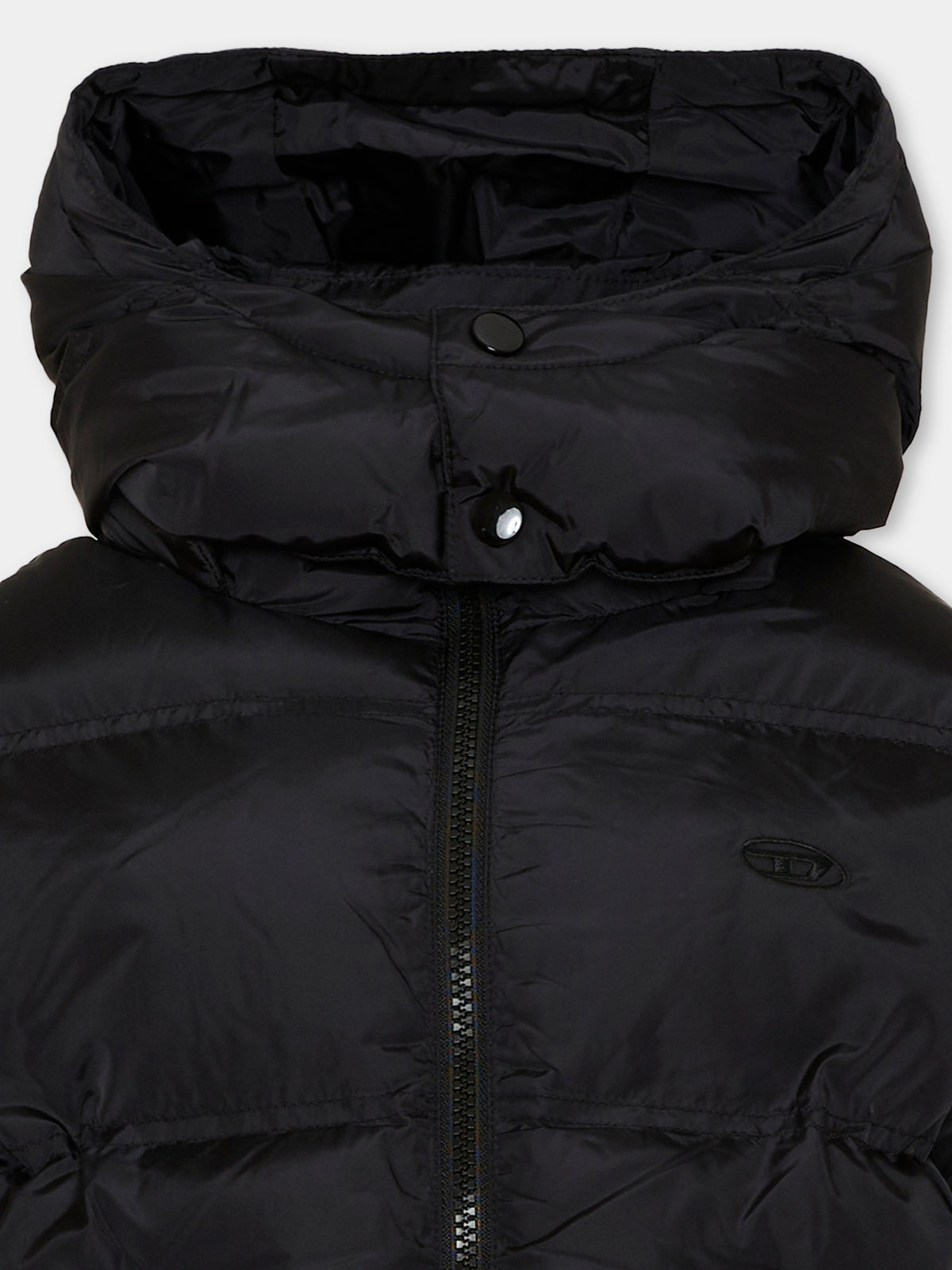 Piumino nero per bambini con cappuccio,Diesel,J03025 KXBVC K900