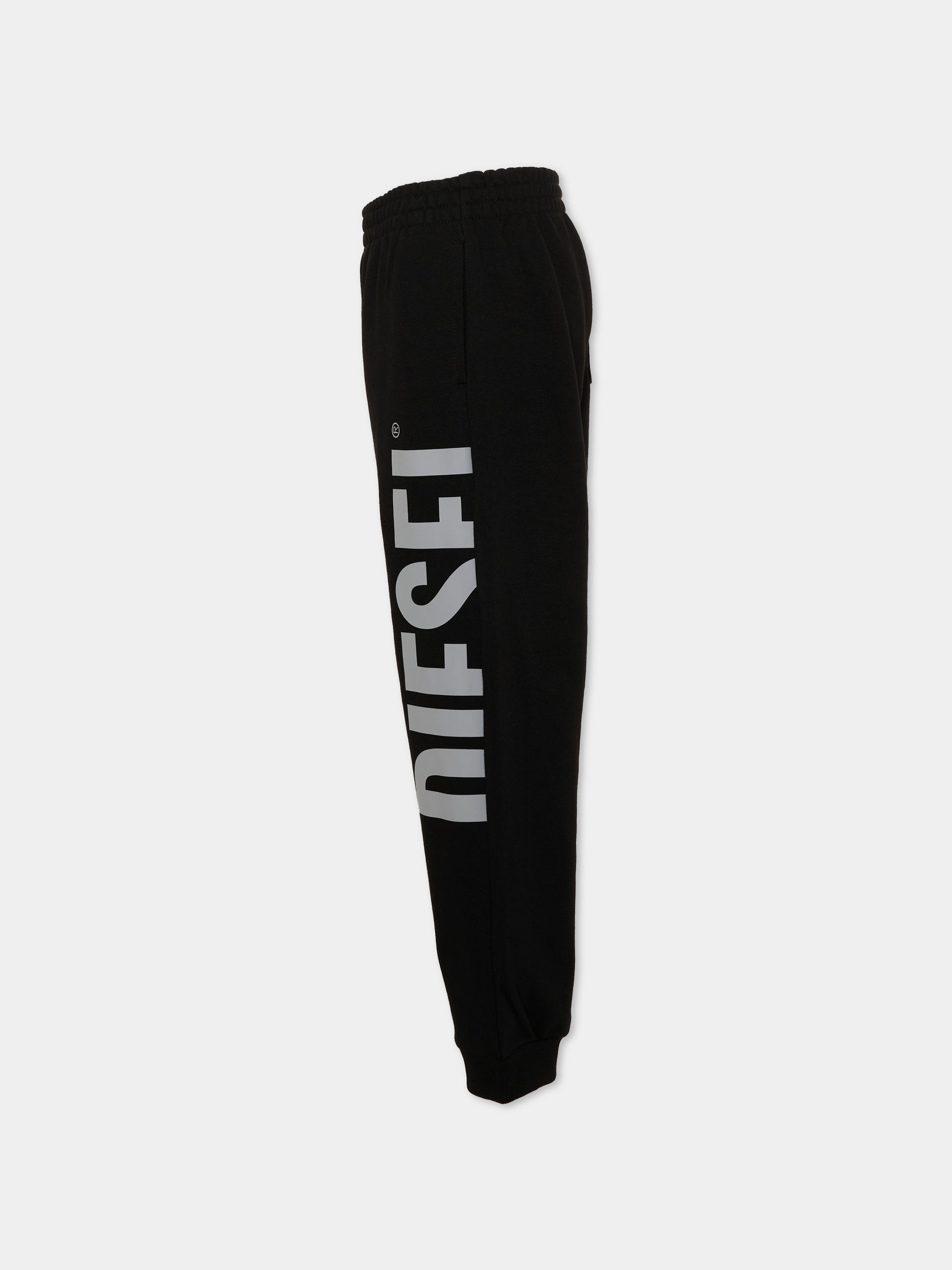 Pantalone sportivo nero per bambino con logo,Diesel,J03031 KYAZ3 K900