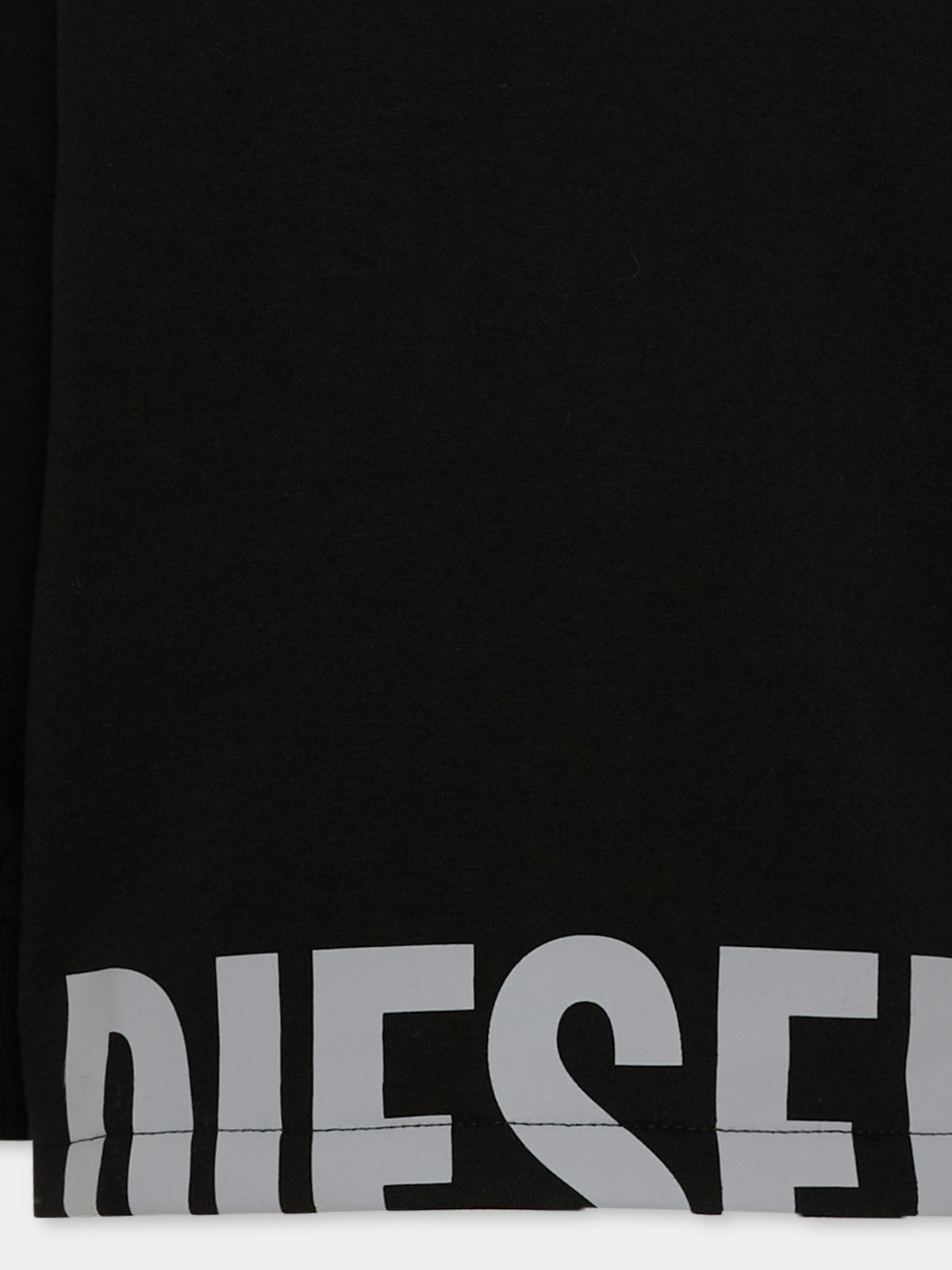 Felpa nera per bambino con logo,Diesel,J03035 KYAZ3 K900