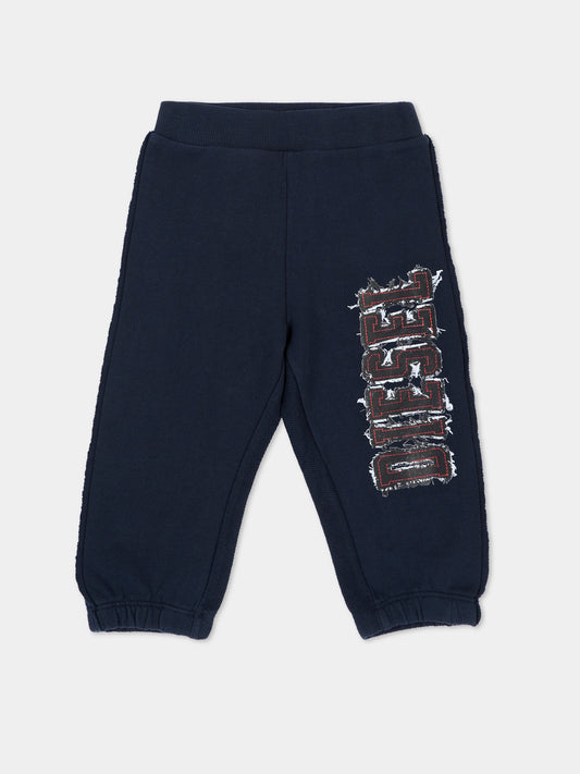 Pantalone blu per neonato con logo,Diesel,K00839 KYA2W K8AT