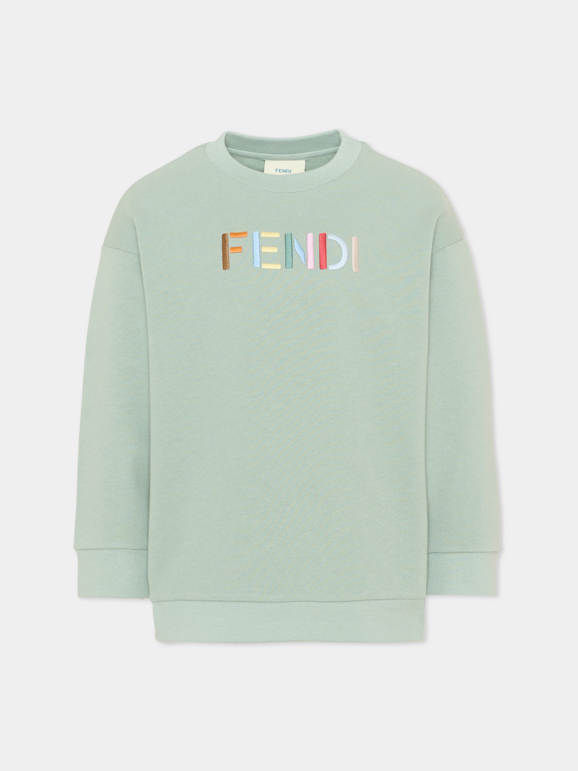 Felpa verde per bambini,Fendi Kids,JUH114 5V0 F1V3S