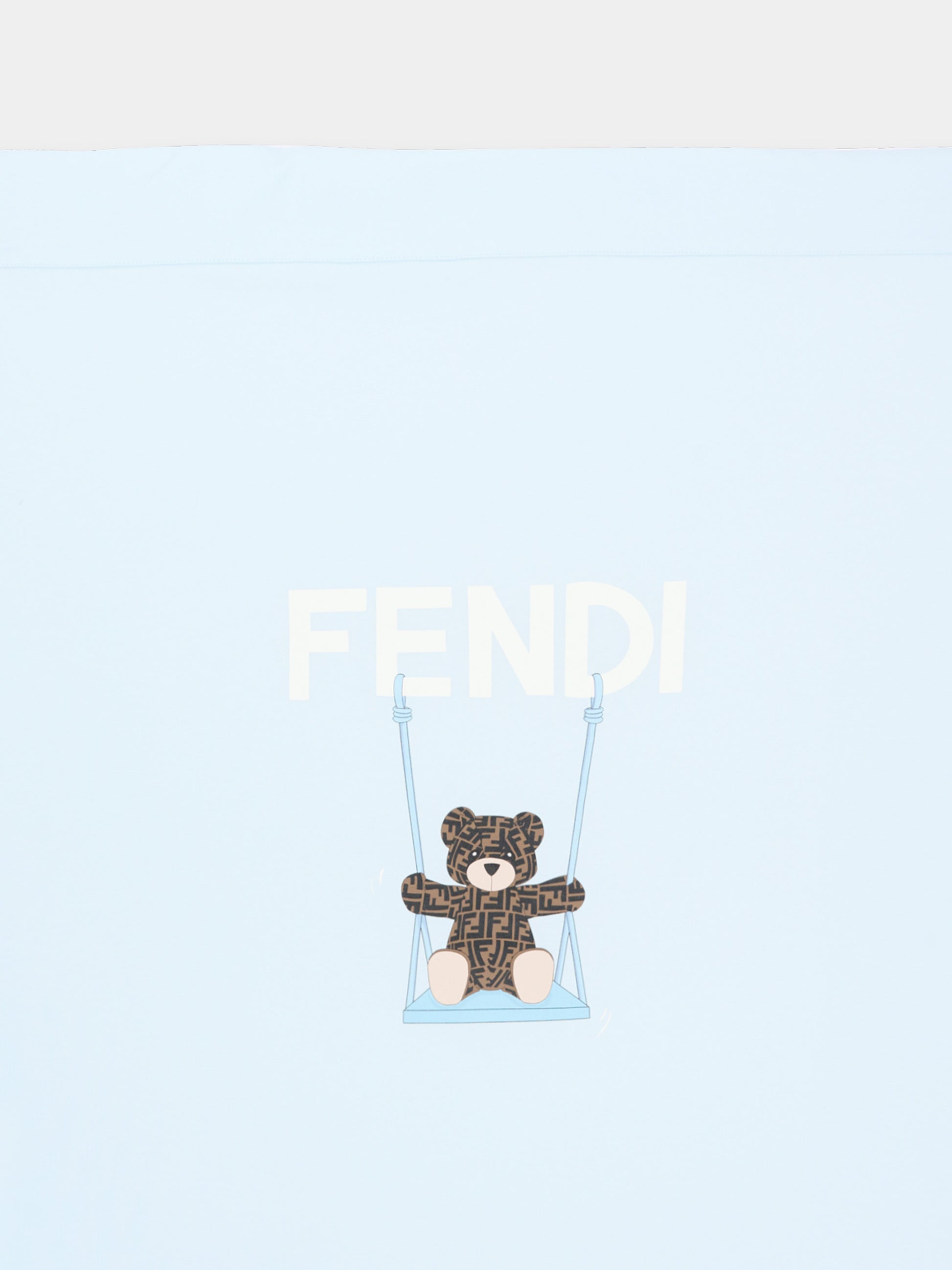 Coperta azzurra Fendi Bear per neonato,Fendi Kids,BUJ339 ST8 F19J4