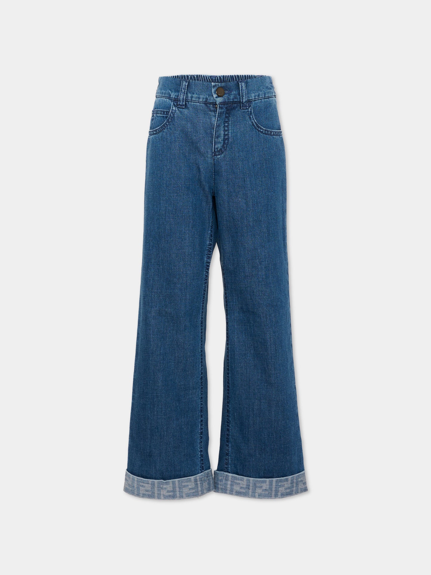 Jeans denim per bambino con logo,Fendi Kids,JUF179 AVWI F0QG0