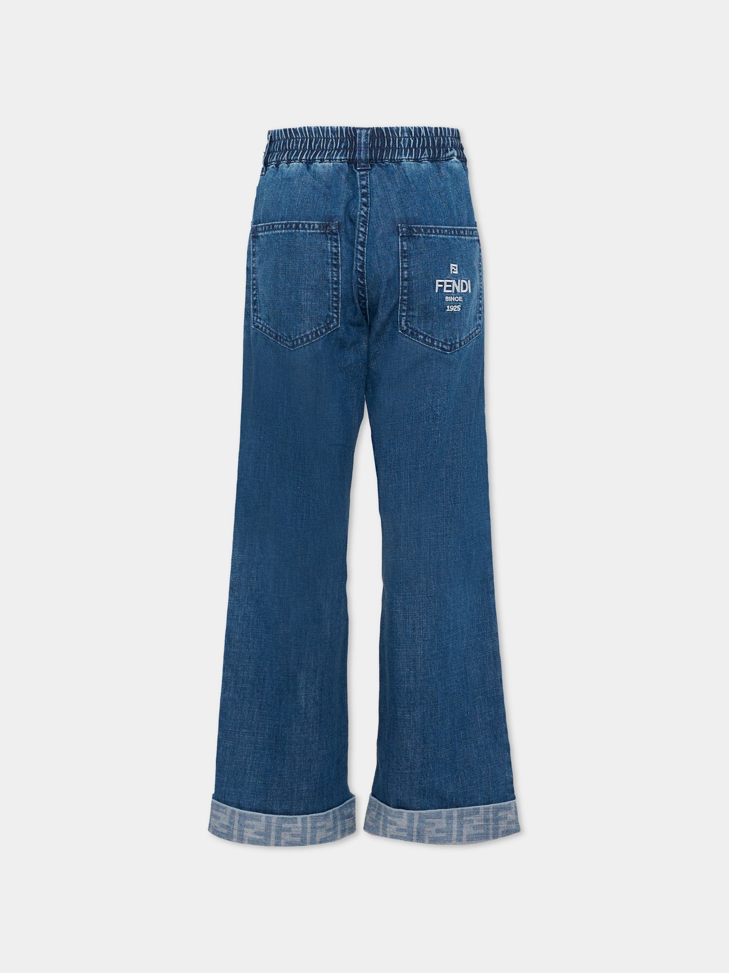 Jeans denim per bambino con logo,Fendi Kids,JUF179 AVWI F0QG0
