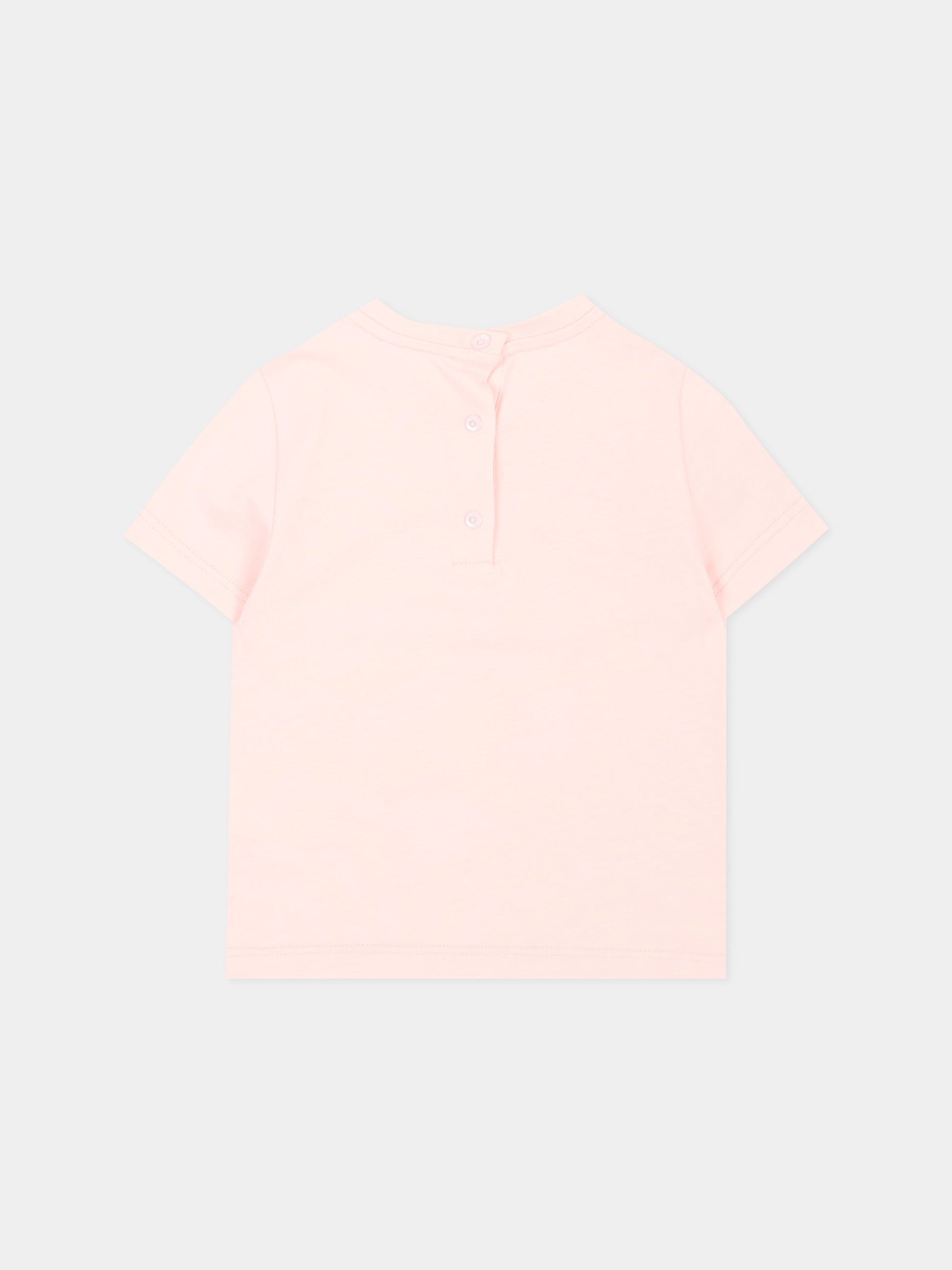 T-shirt rosa per neonata con logo,Fendi Kids,BUI120 AY8D F1UL9