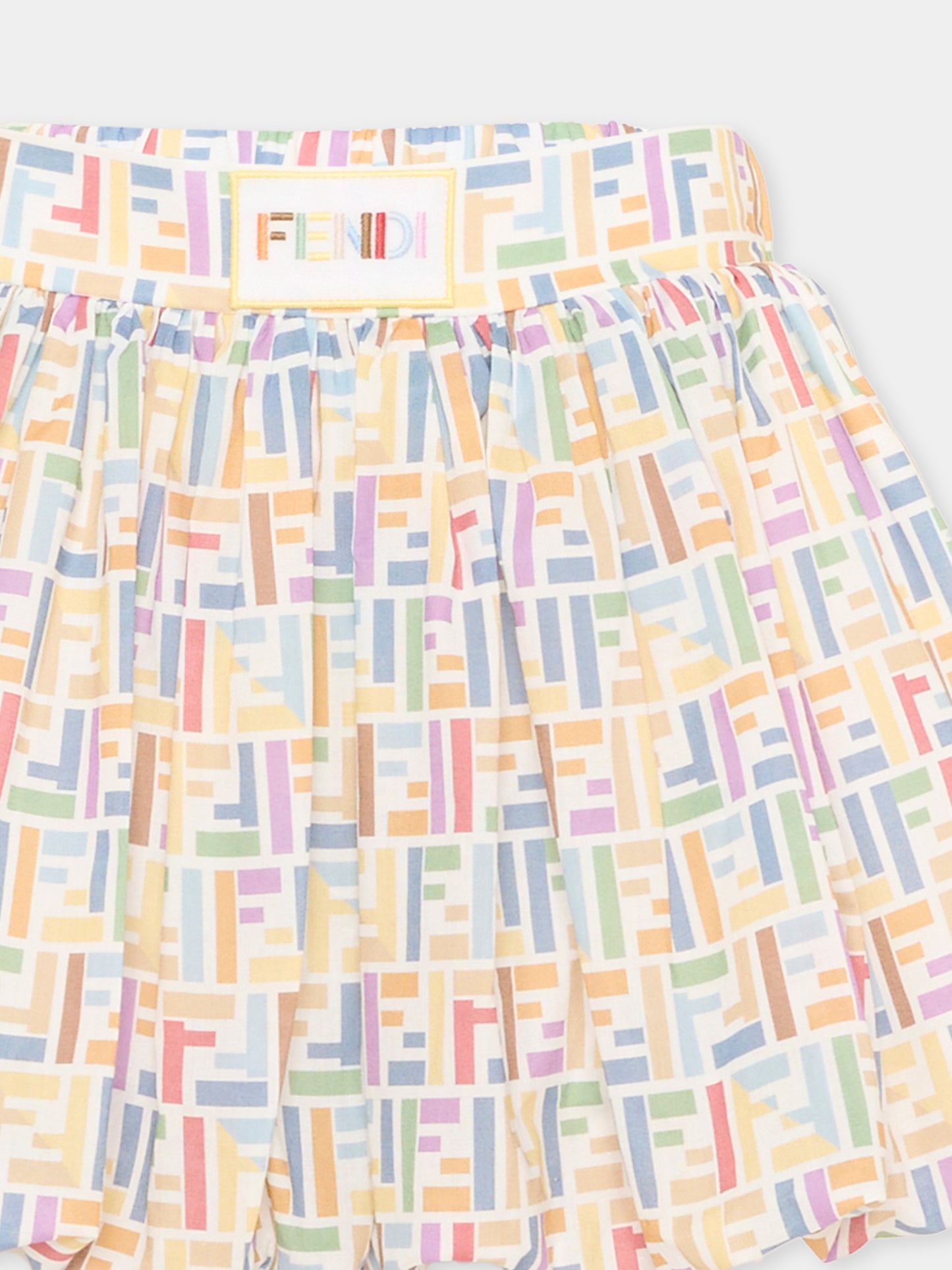 Shorts multicolor per bambina  con monogram FF,Fendi Kids,JFF413 AJJQ F0ZA0